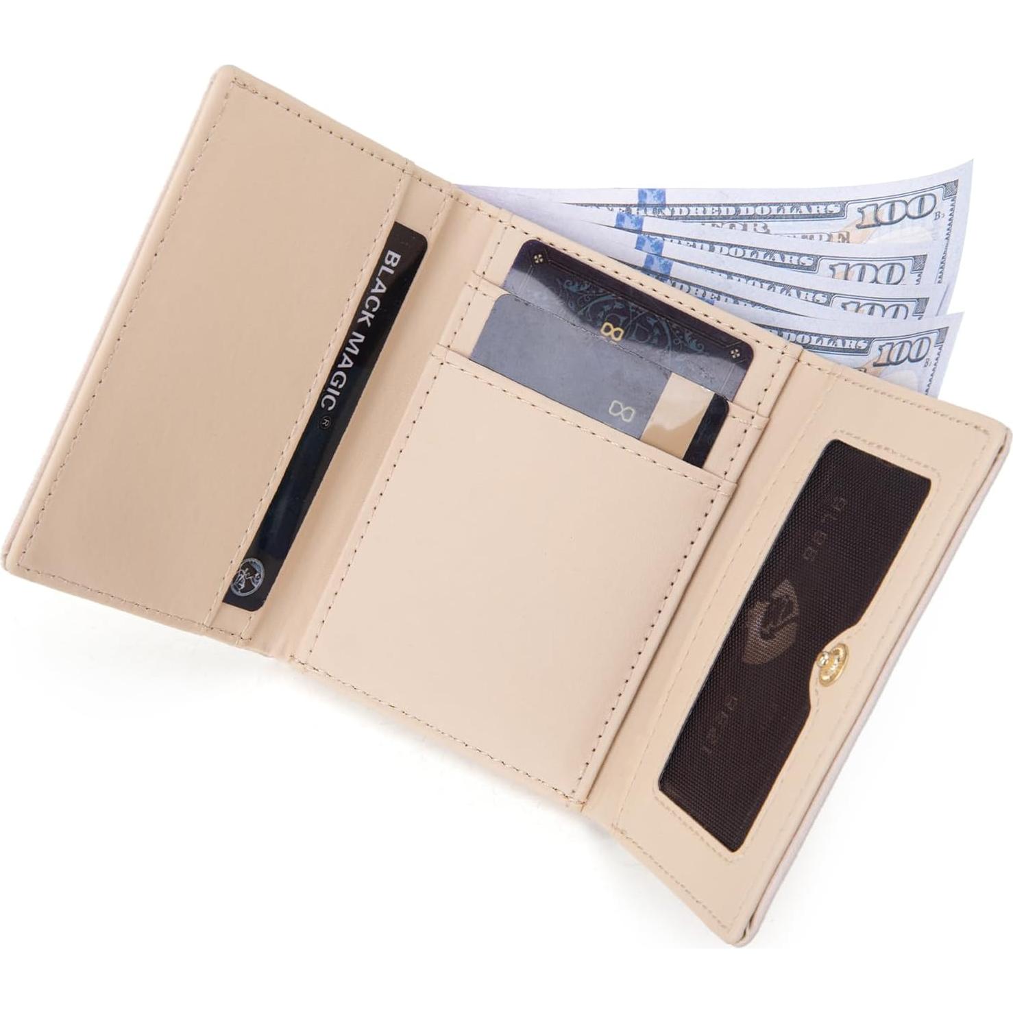 Billetera Trifold Montana West Beige RFID para Mujeres