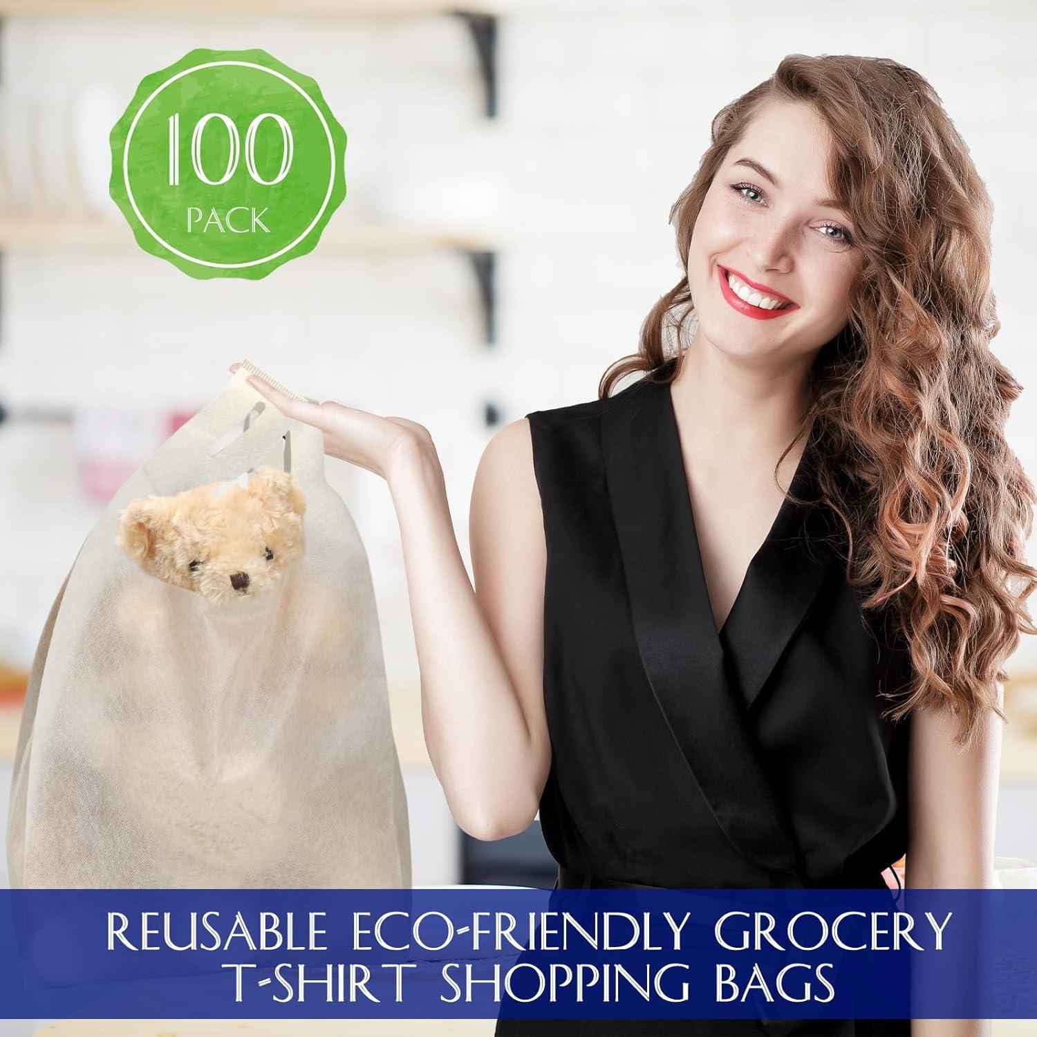 Bolsas de Compras Reutilizables Windyun 100 Unidades 53x28x15 cm