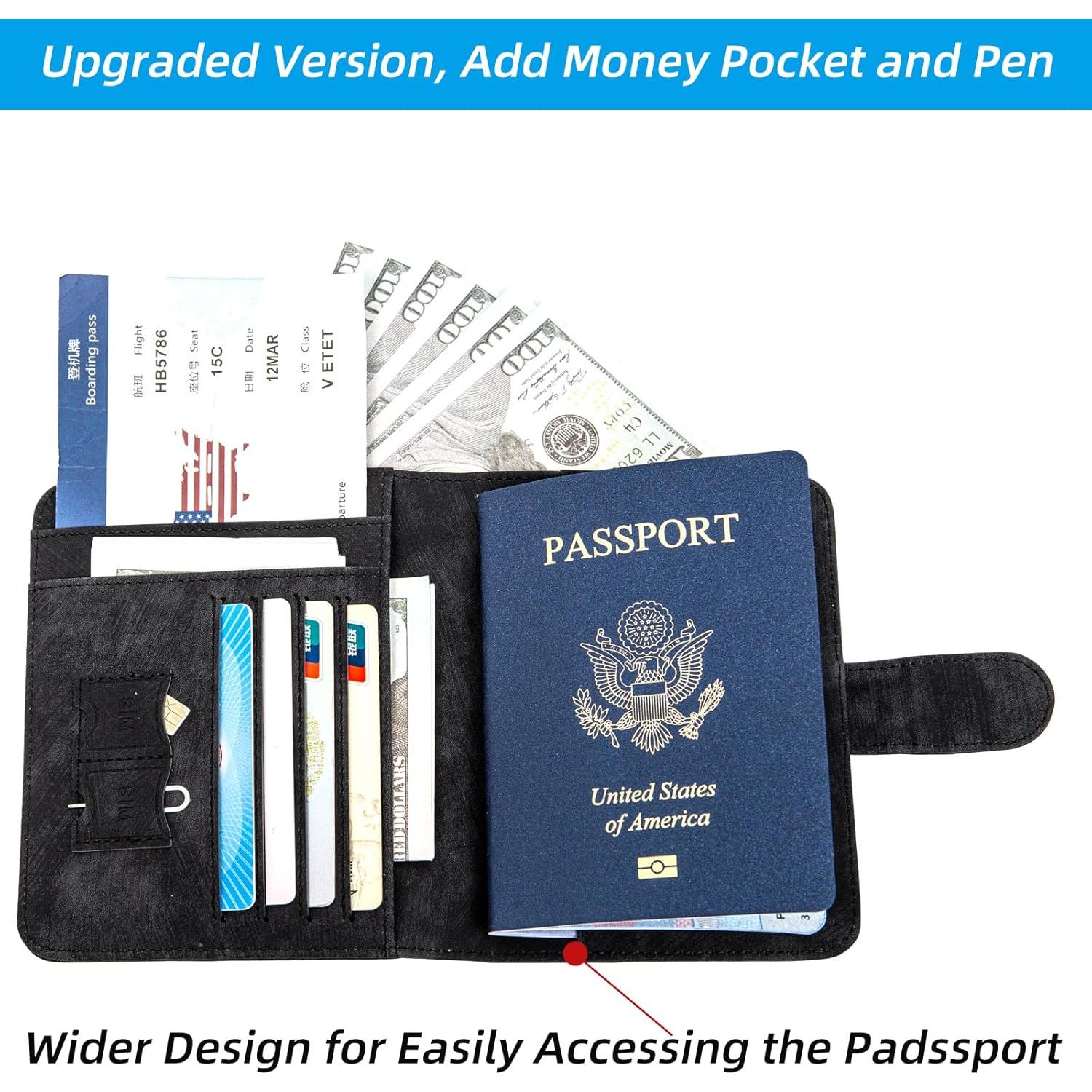 Portapasaportes con bloqueo RFID - WT002 - Negro