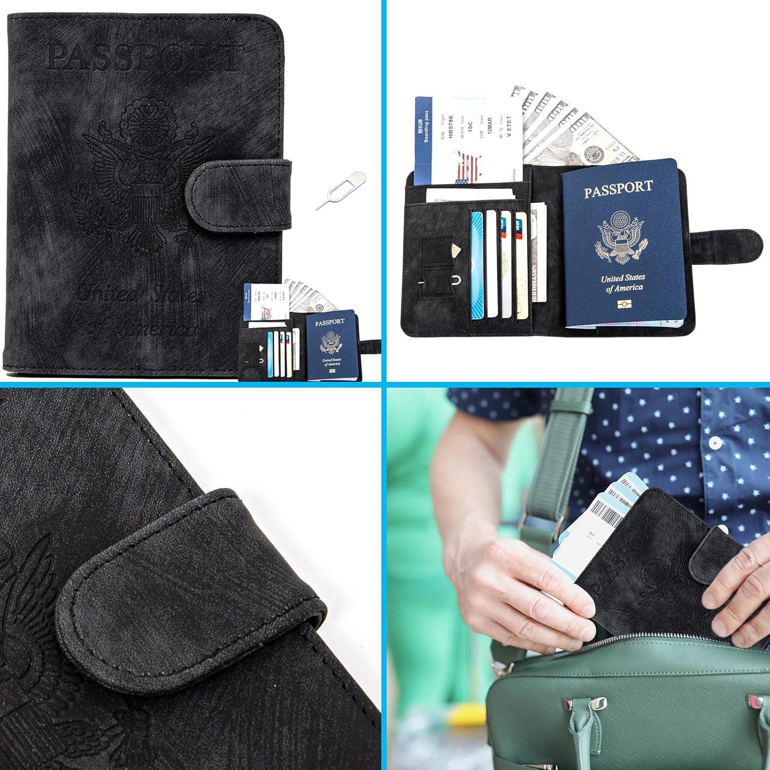 Portapasaportes con bloqueo RFID - WT002 - Negro