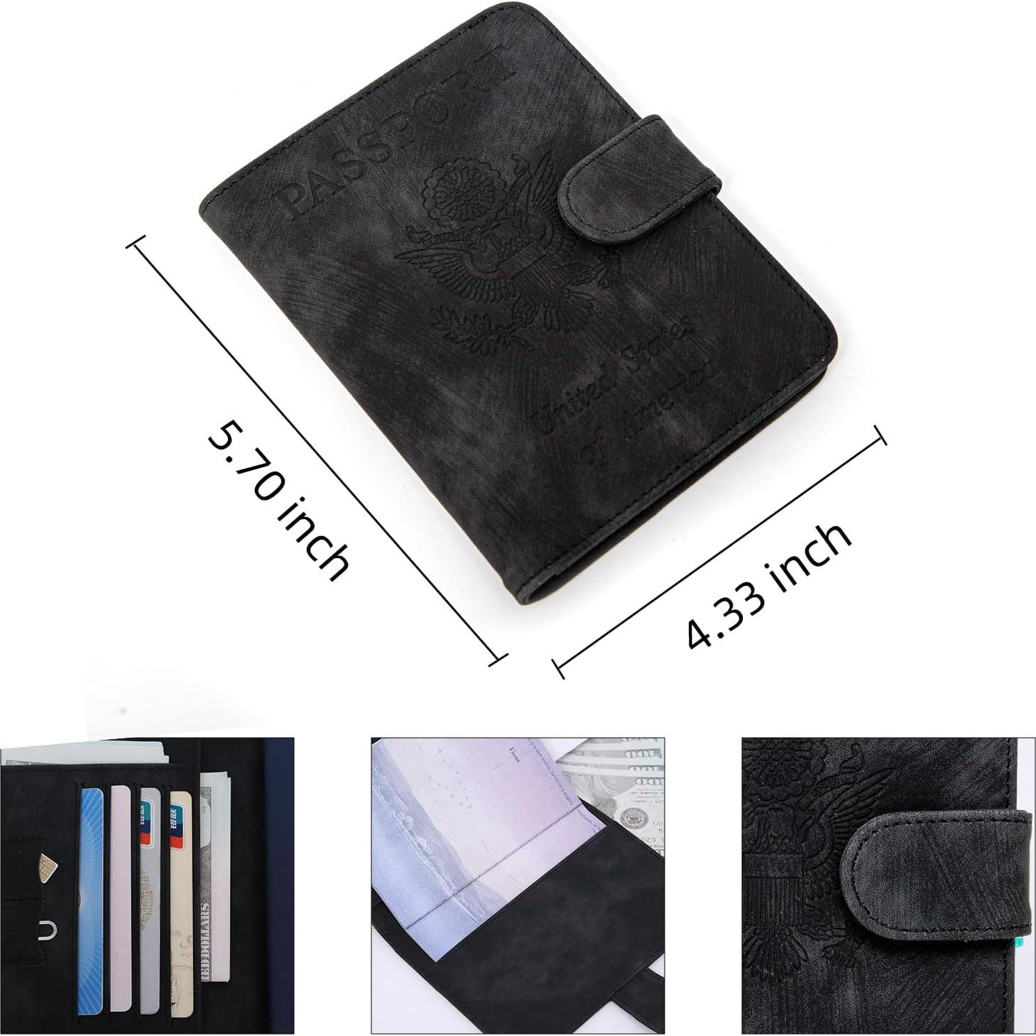 Portapasaportes con bloqueo RFID - WT002 - Negro