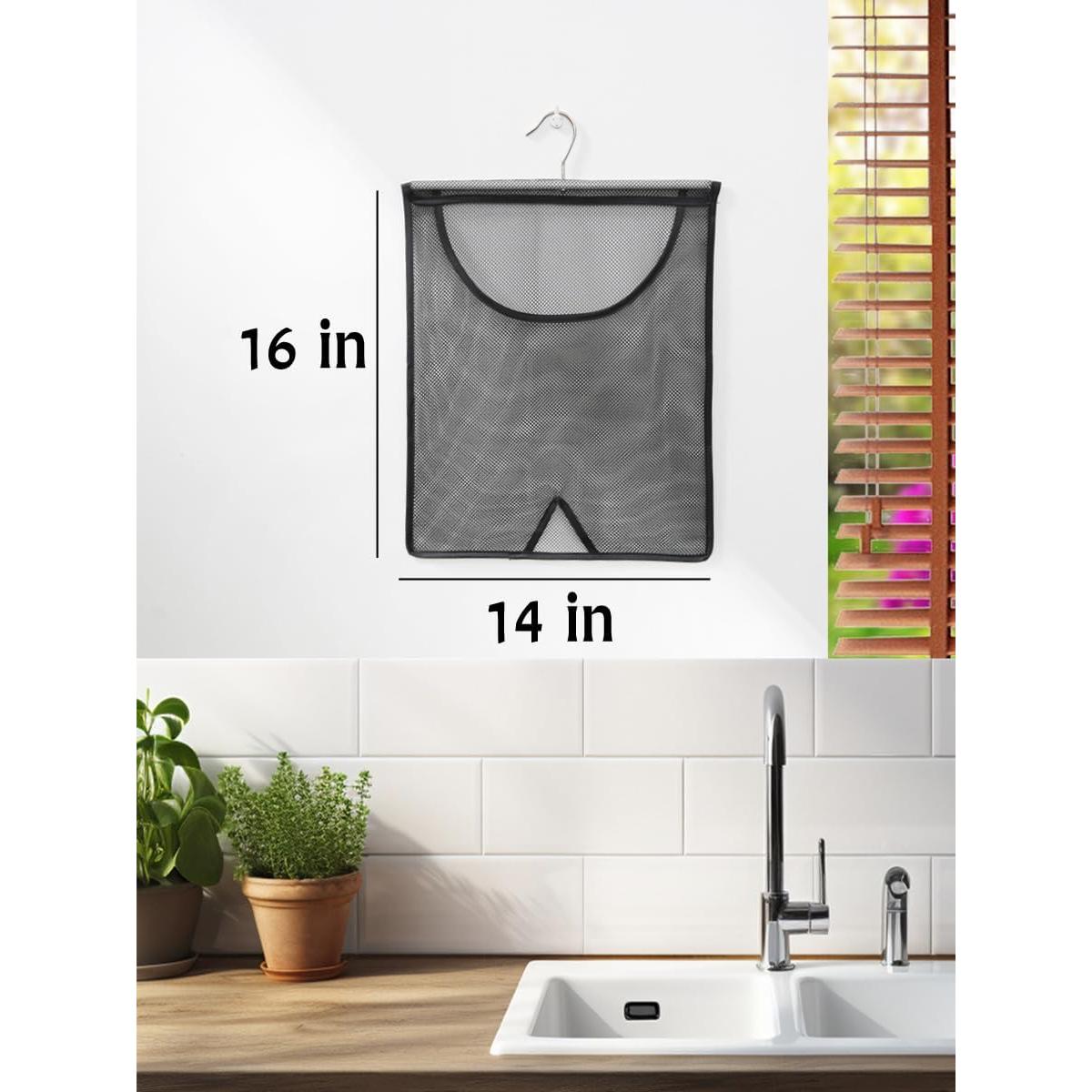 Soporte de Bolsa de Compras Colgante Jelier Negro - Organizador de Malla