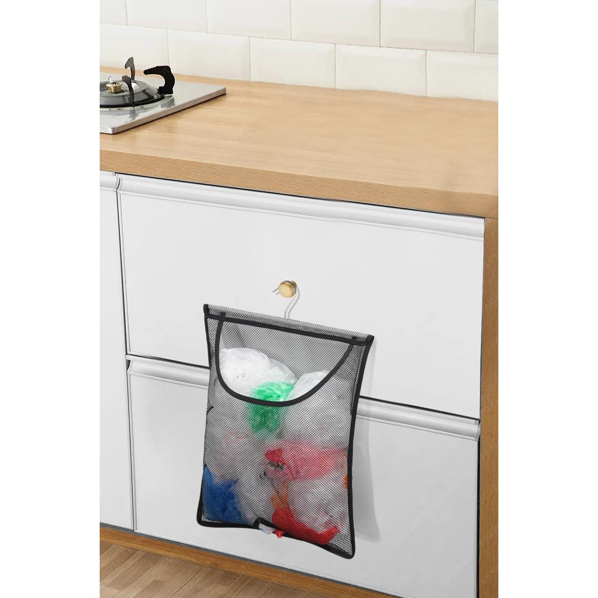 Soporte de Bolsa de Compras Colgante Jelier Negro - Organizador de Malla