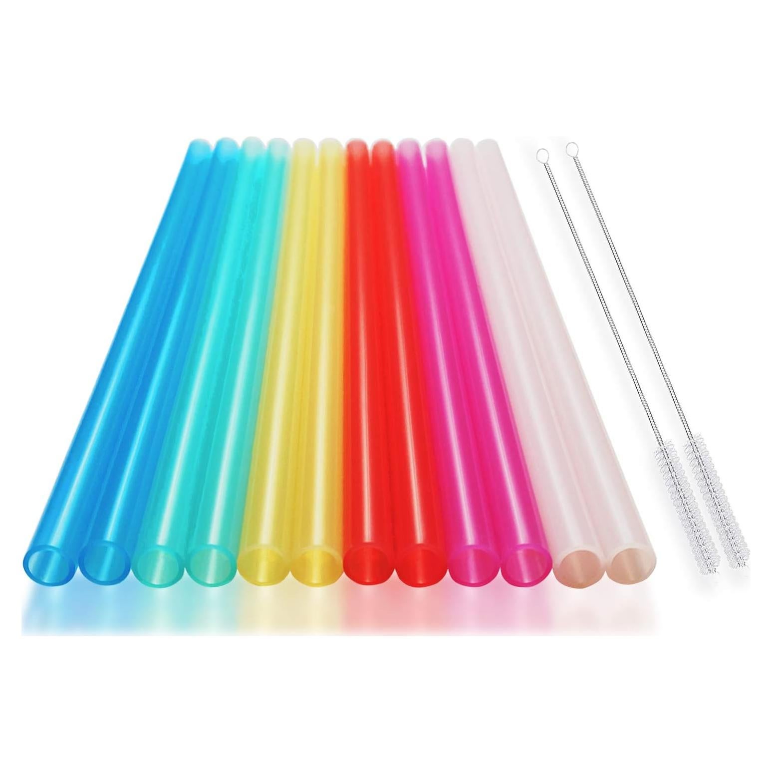 12 Pajitas de Silicona Reutilizables HT-INTL 20 cm Multicolor