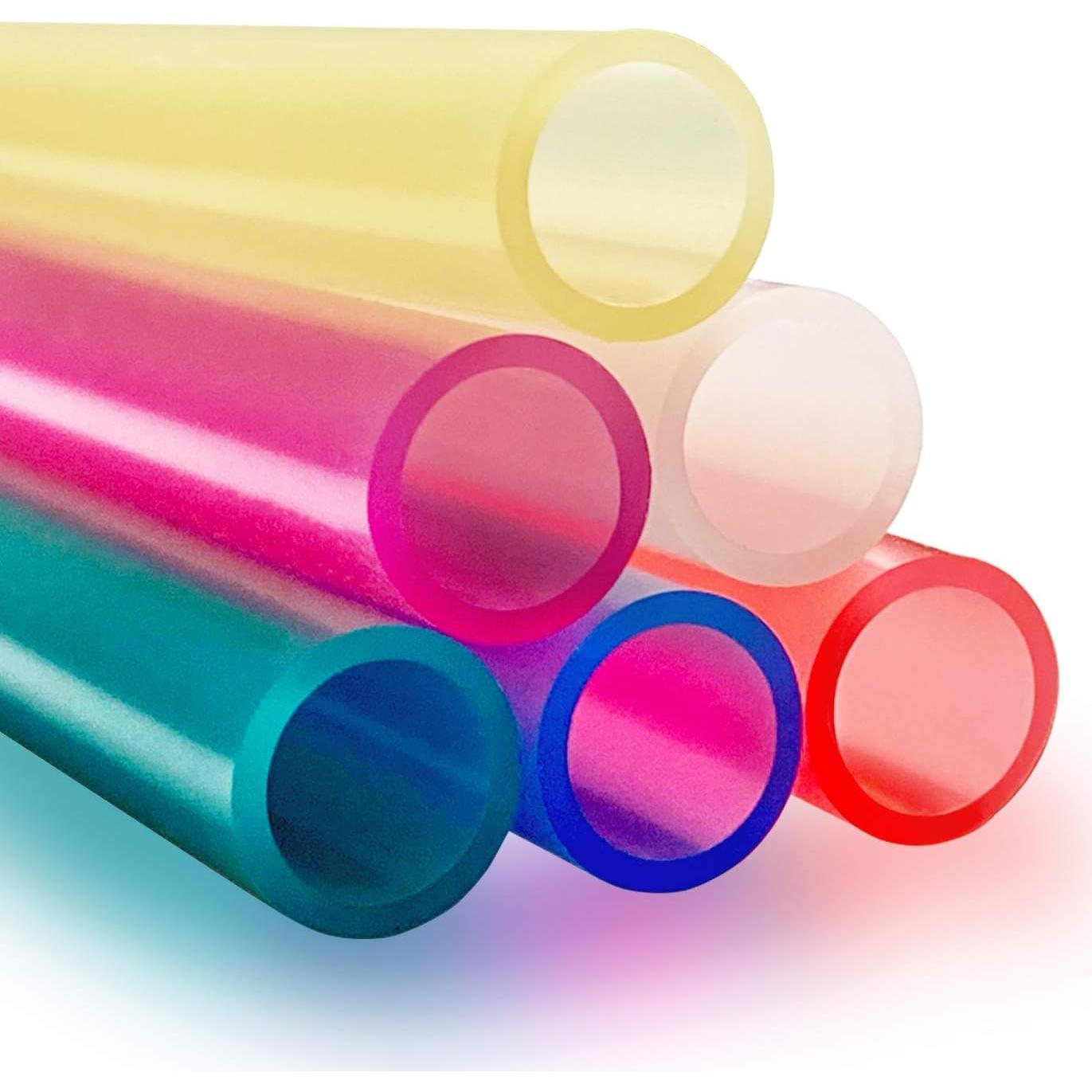 12 Pajitas de Silicona Reutilizables HT-INTL 20 cm Multicolor