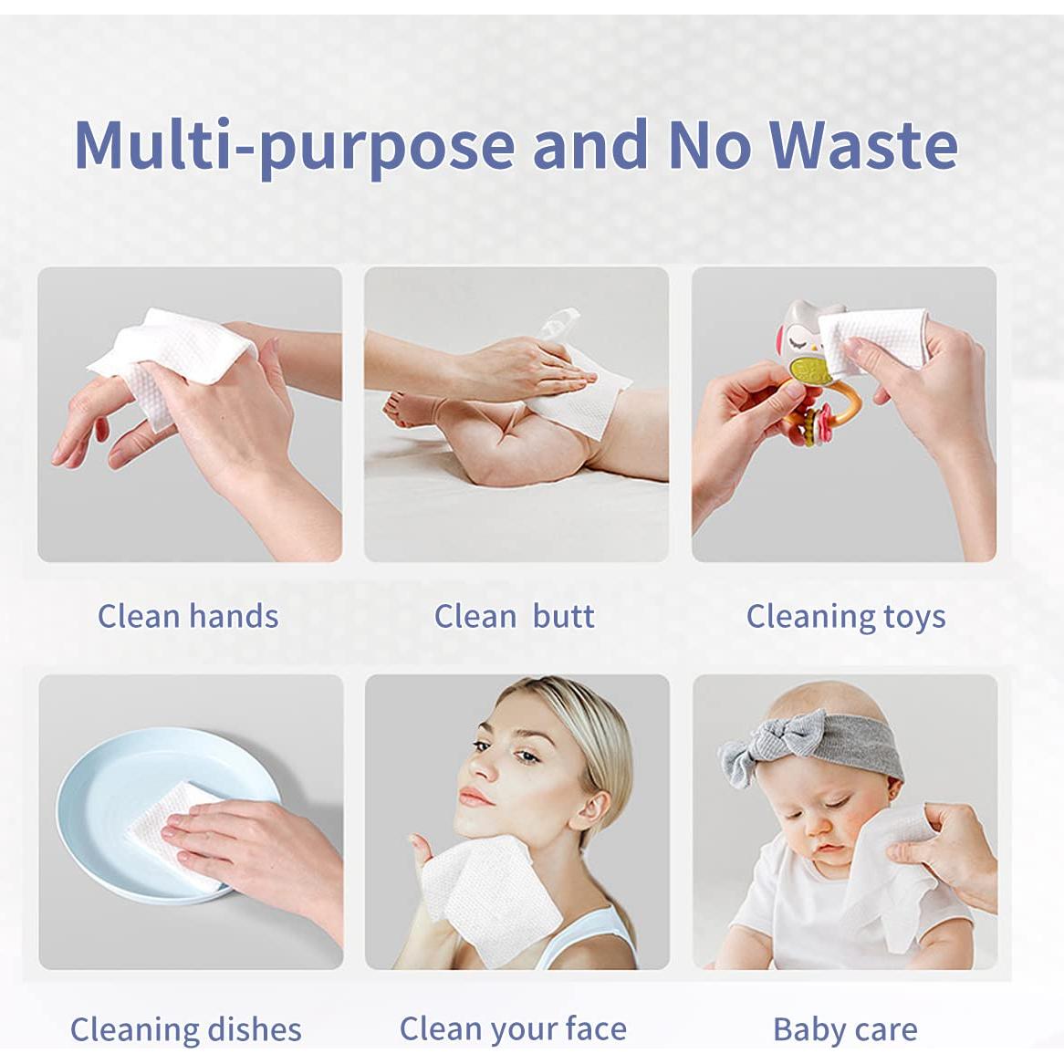 Toallas Faciales Desechables MSOEUESO 100% Algodón 100 Unidades