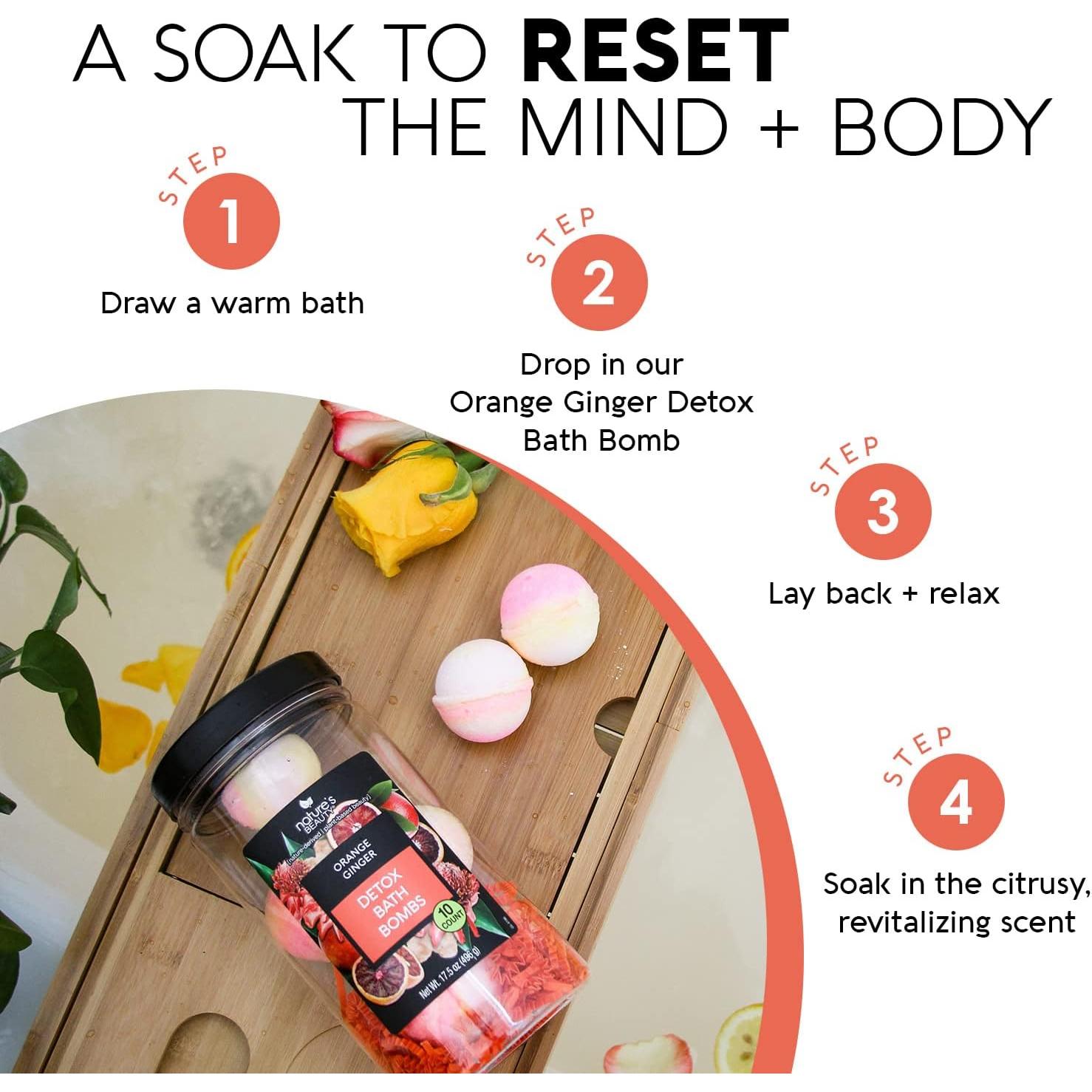 Conjunto de Bombas de Baño Detox Jengibre Naranja Garcoa 10 ct