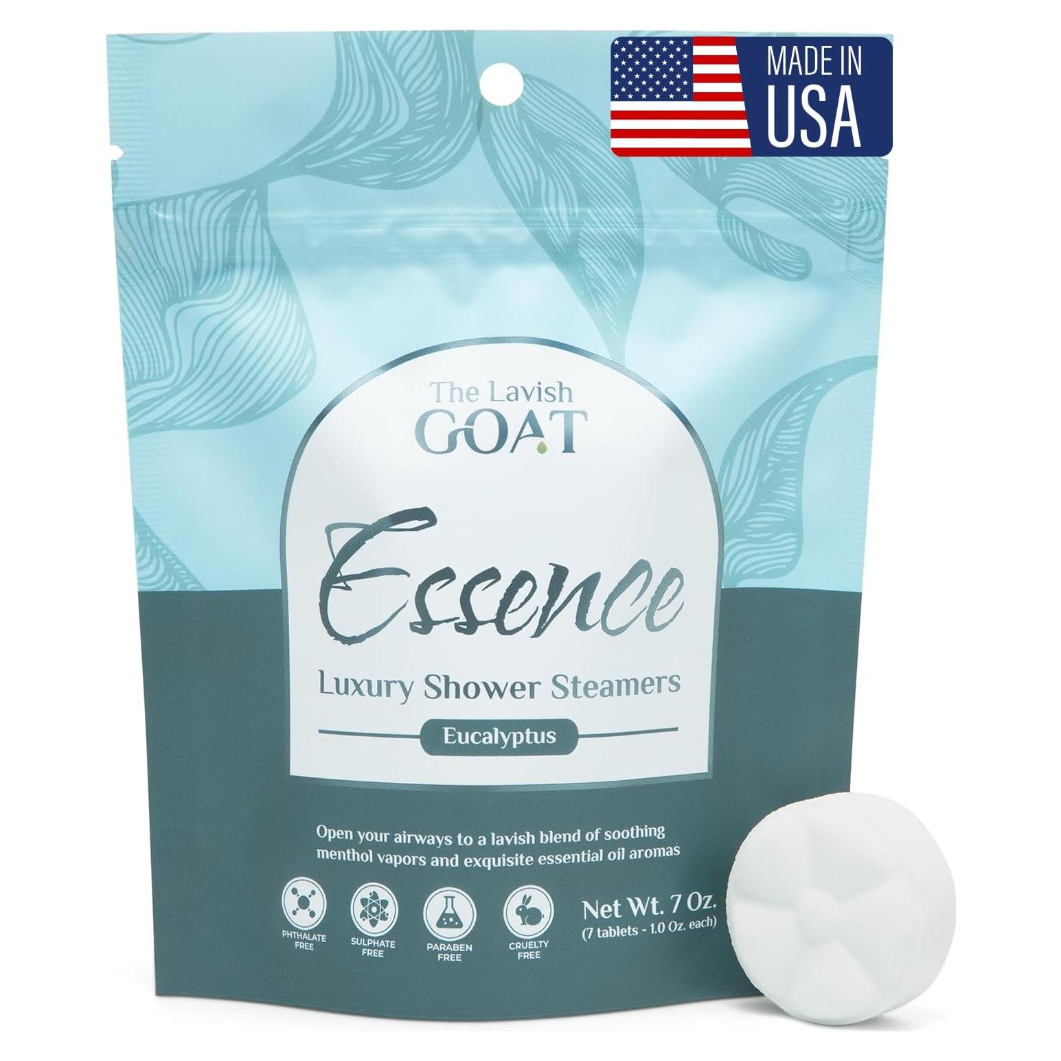 Bombas de Ducha Aromaterapia Eucalipto y Mentol The Lavish Goat - 7 Tabletas
