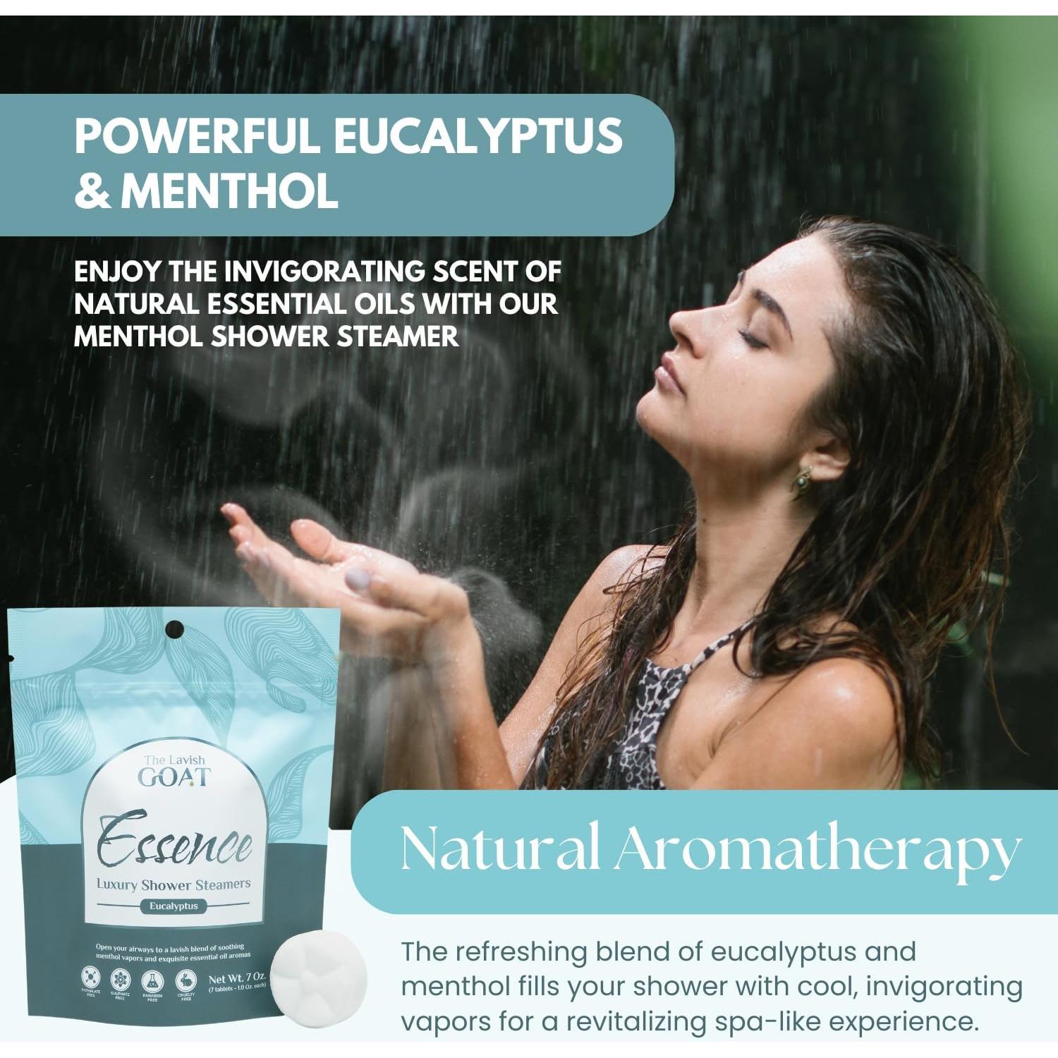 Bombas de Ducha Aromaterapia Eucalipto y Mentol The Lavish Goat - 7 Tabletas