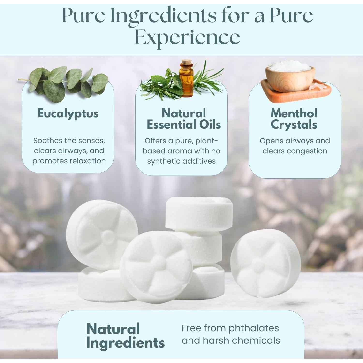 Bombas de Ducha Aromaterapia Eucalipto y Mentol The Lavish Goat - 7 Tabletas