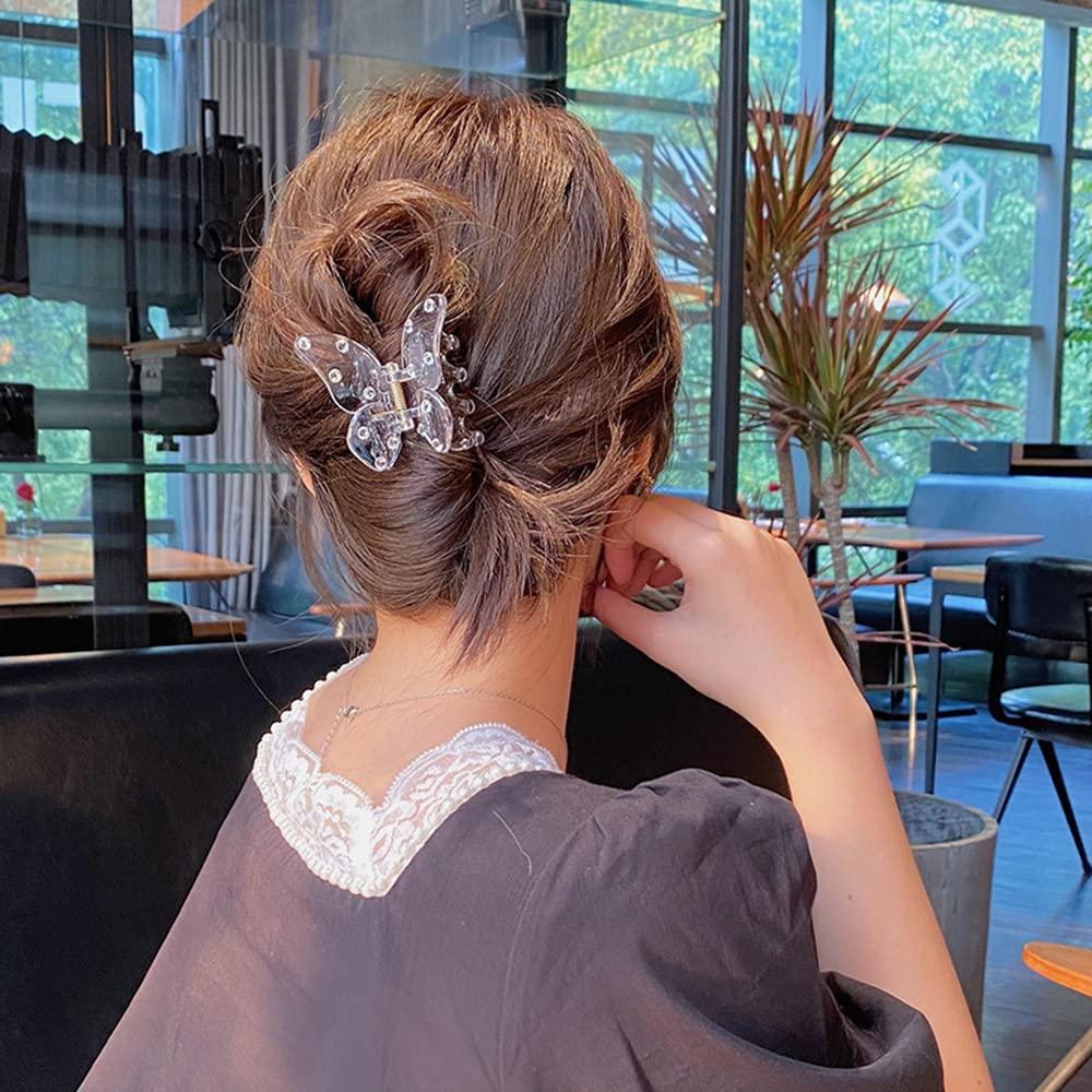 Pinzas de Mariposa Canitor 3 Piezas - Transparente y Perla - Medianas