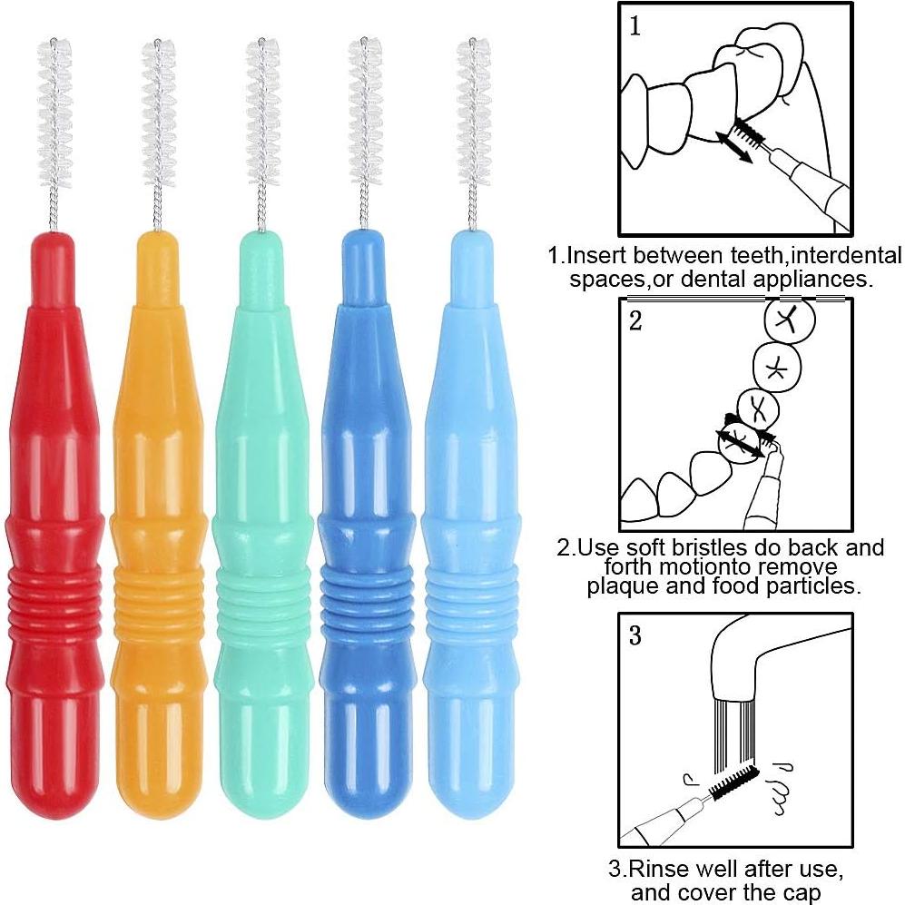 Cepillos Interdentales ewinever 50 Piezas 2mm 2.5mm 3mm