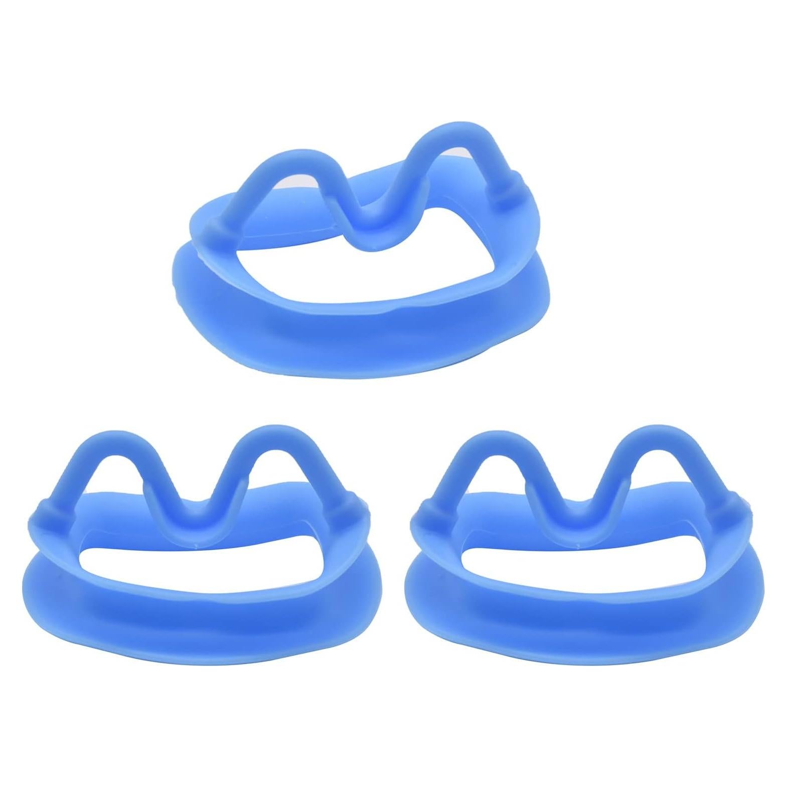 Abre Boca de Silicona Angzhili 3 Pcs Retractor Dental Azul