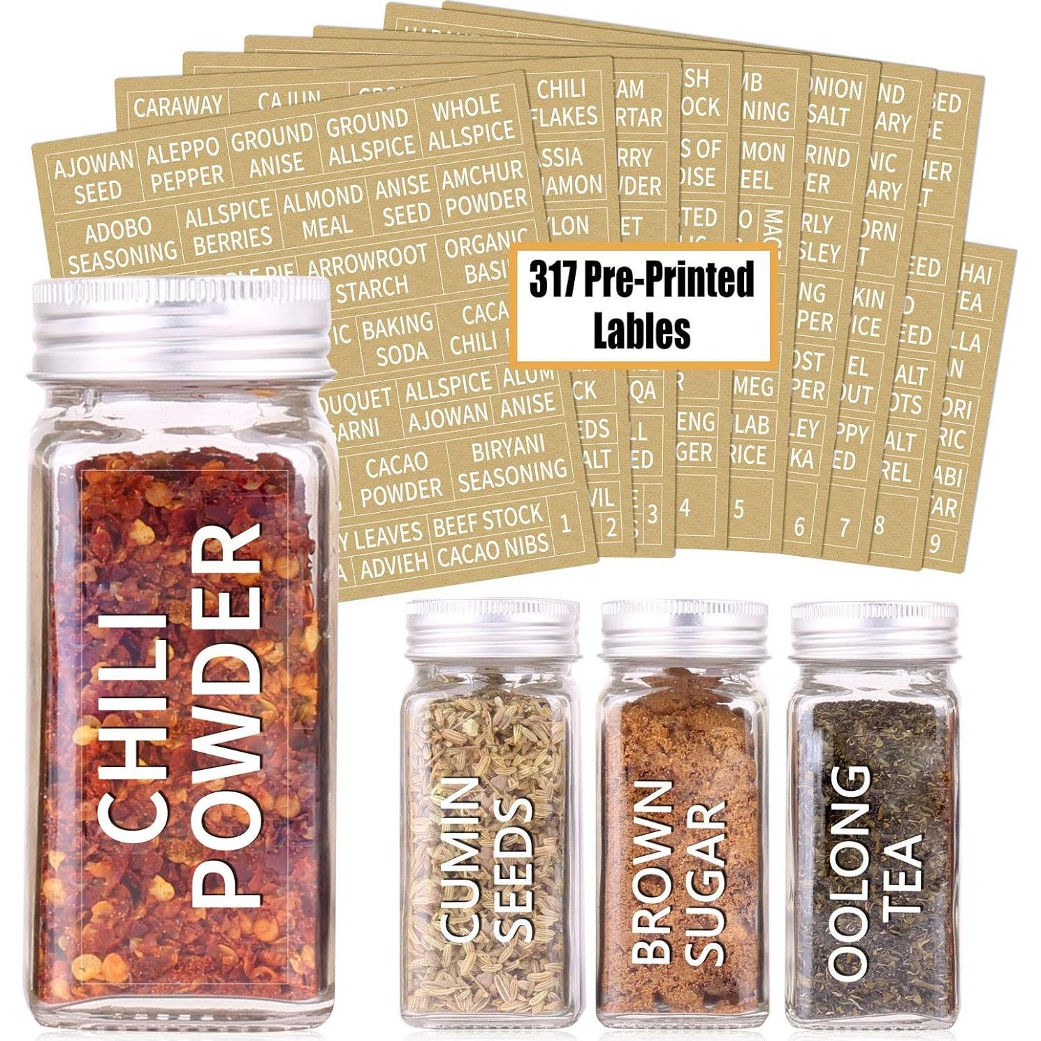 Conjunto de 25 Tarros de Especias de Vidrio SWOMMOLY 4 oz