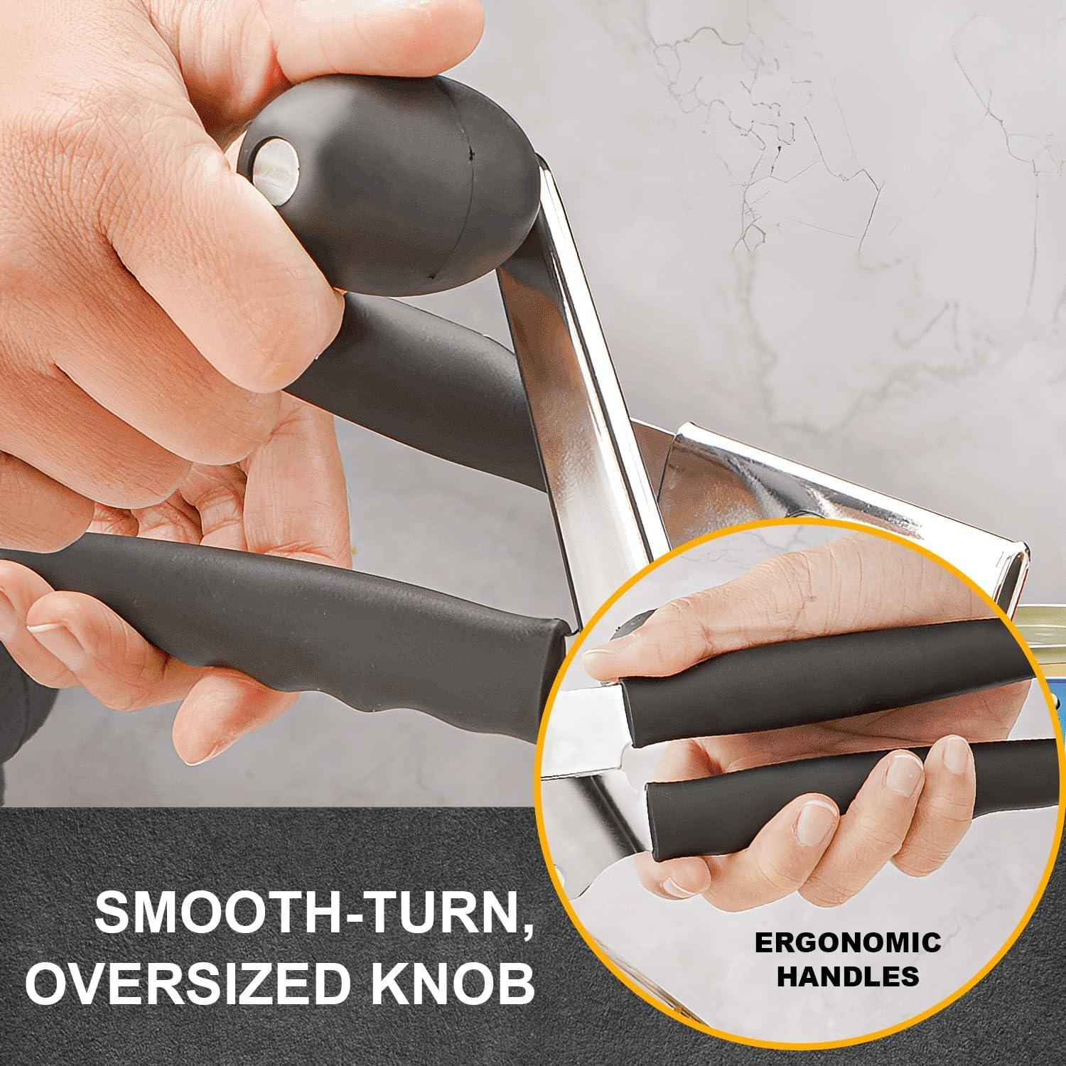 Abridor de Latas Manual SHIKORI de Acero Inoxidable - Negro