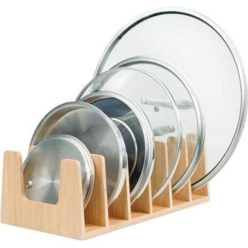 Organizador de Tapa de Olla MobileVision de Bambú 6 Secciones