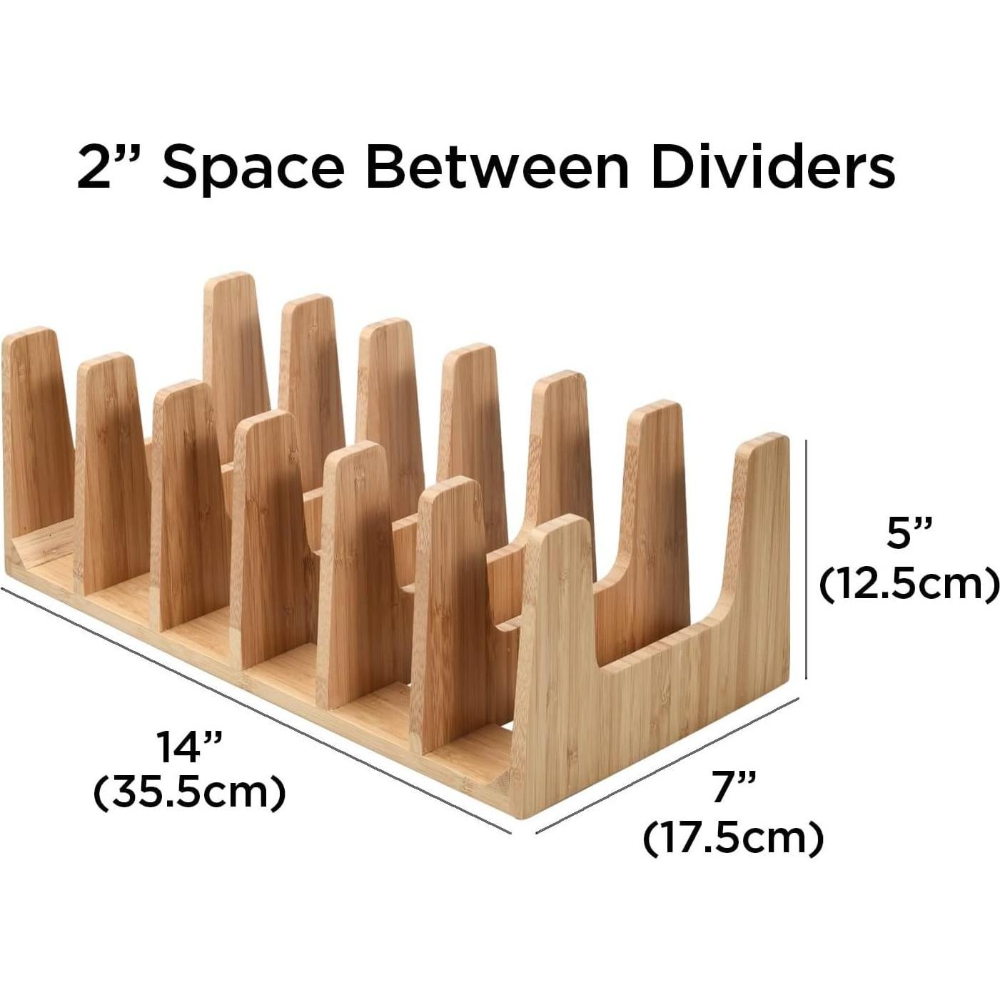 Organizador de Tapa de Olla MobileVision de Bambú 6 Secciones