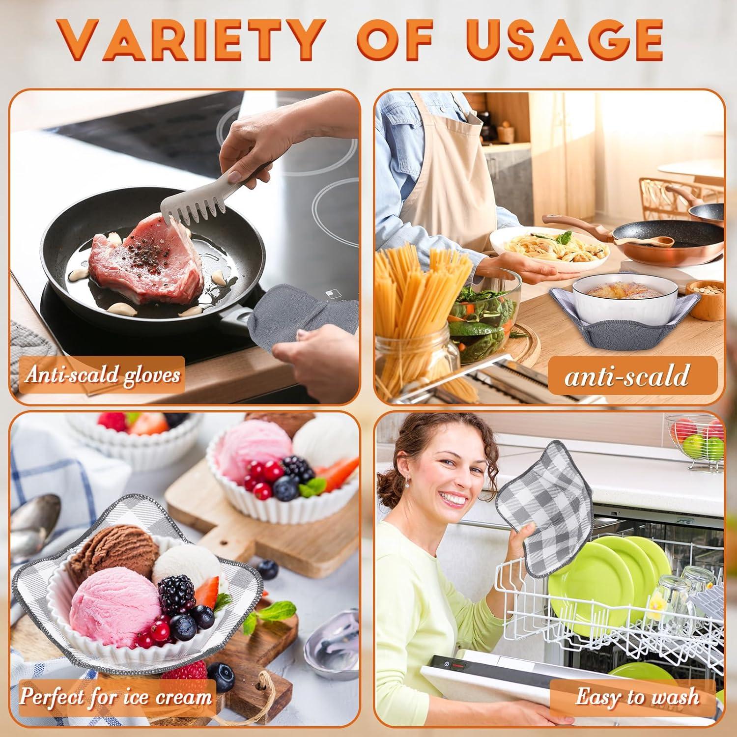 Soporte para Tazón Caliente Geiserailie 10 Pcs Gris Aislante