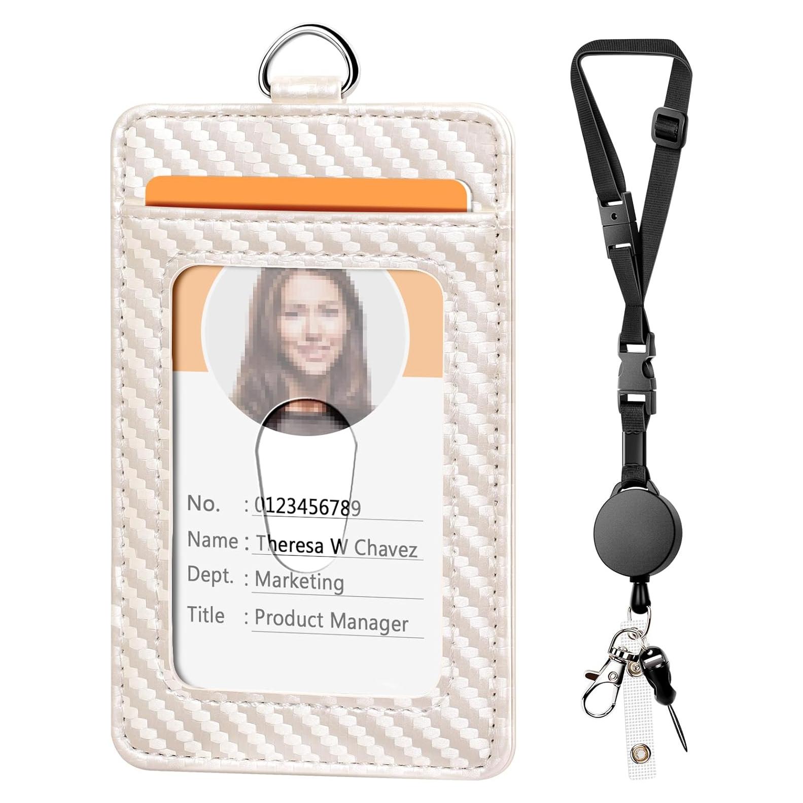 Portaetiquetas de Cuero Sintético UpUGo con Cintas Retráctiles