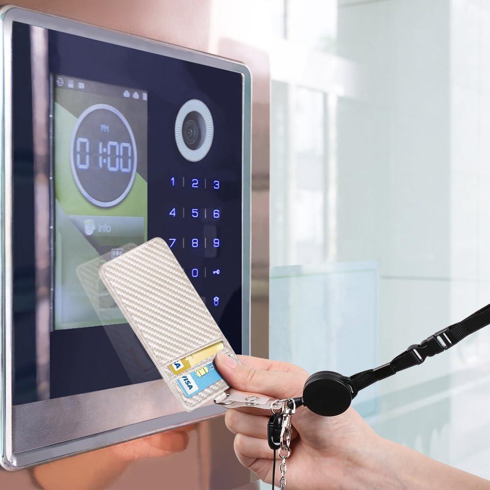 Portaetiquetas de Cuero Sintético UpUGo con Cintas Retráctiles