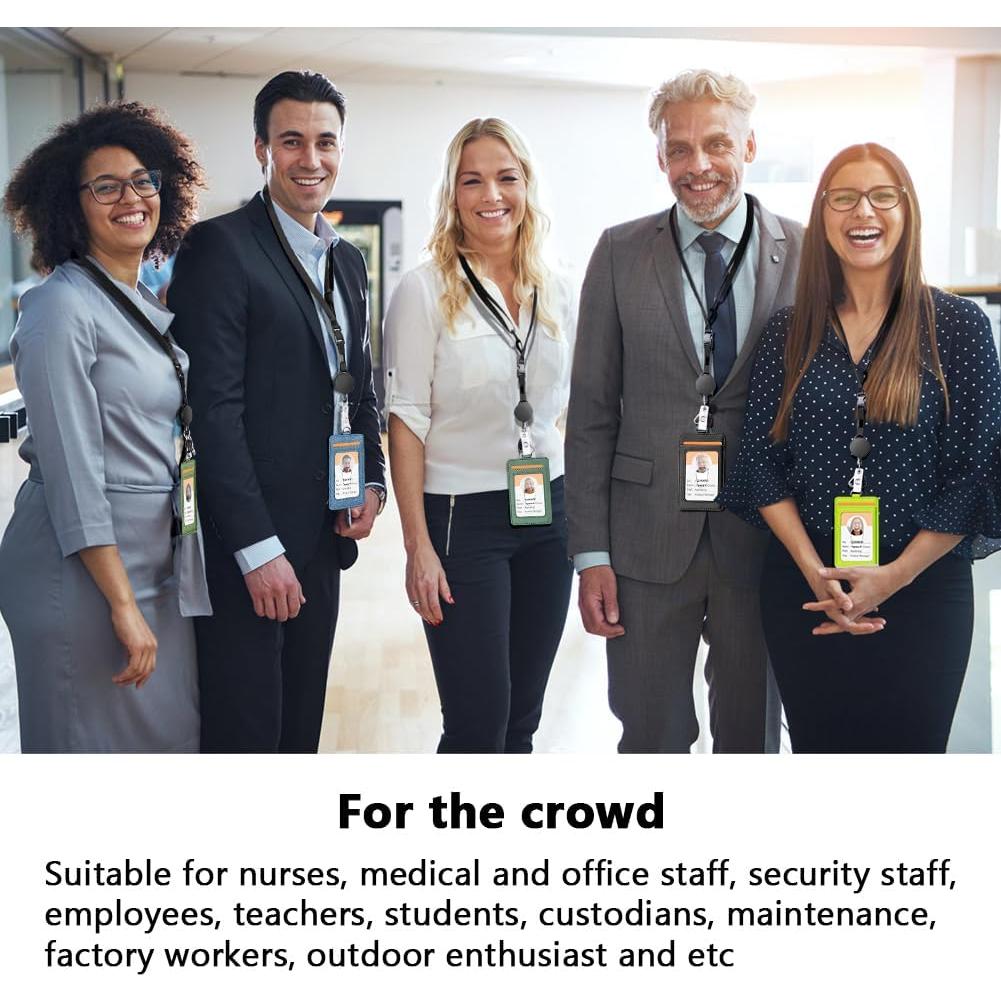 Portaetiquetas de Cuero Sintético UpUGo con Cintas Retráctiles