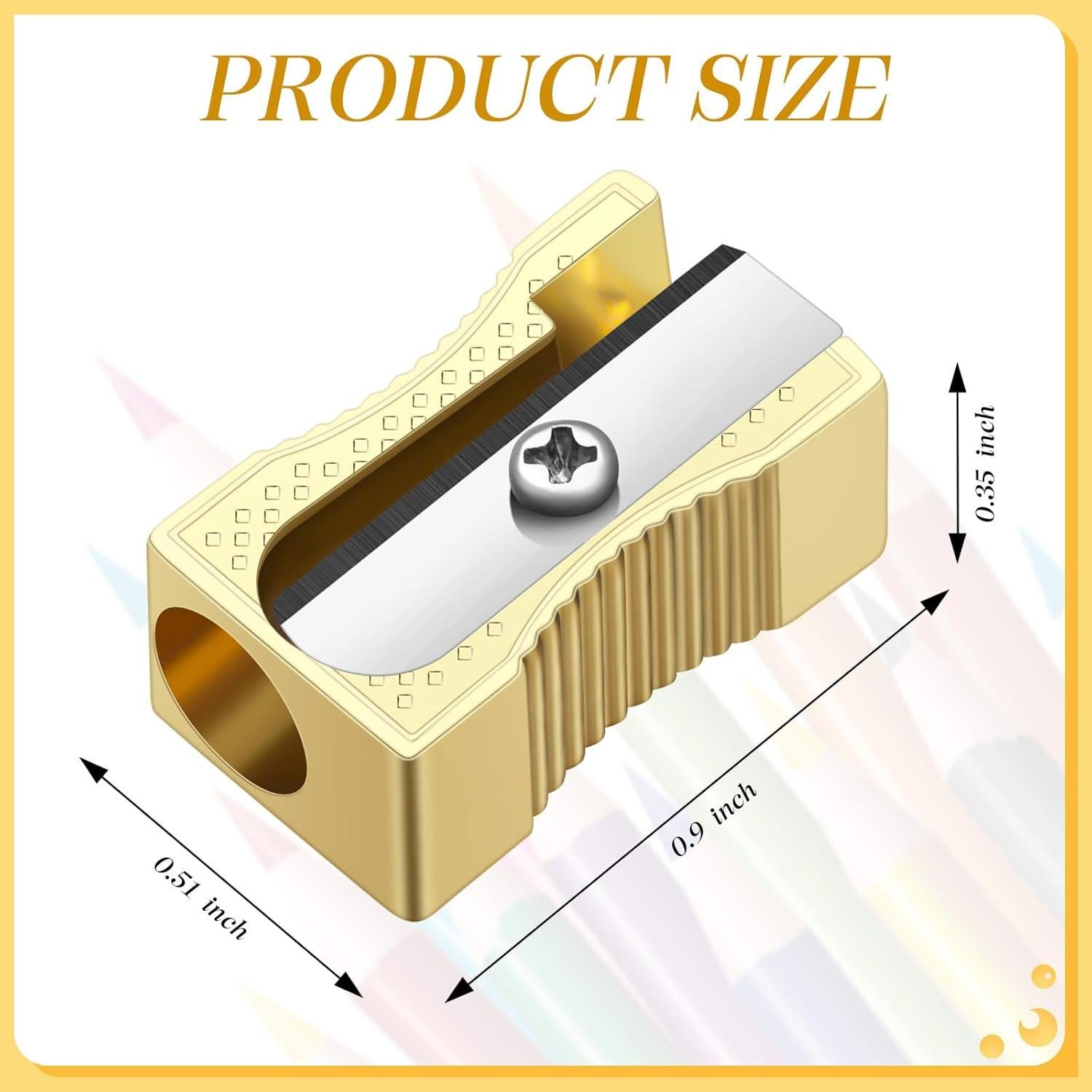 Sacapuntas Manuales Frienda 48 Pack Metal Oro Afilador