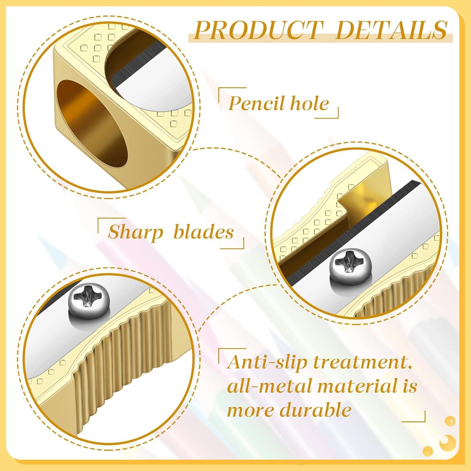 Sacapuntas Manuales Frienda 48 Pack Metal Oro Afilador