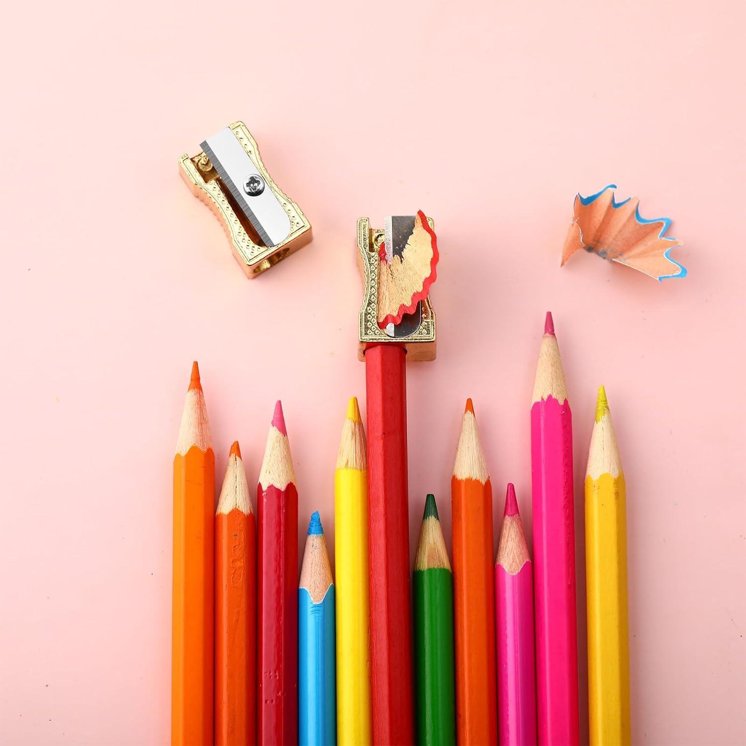 Sacapuntas Manuales Frienda 48 Pack Metal Oro Afilador