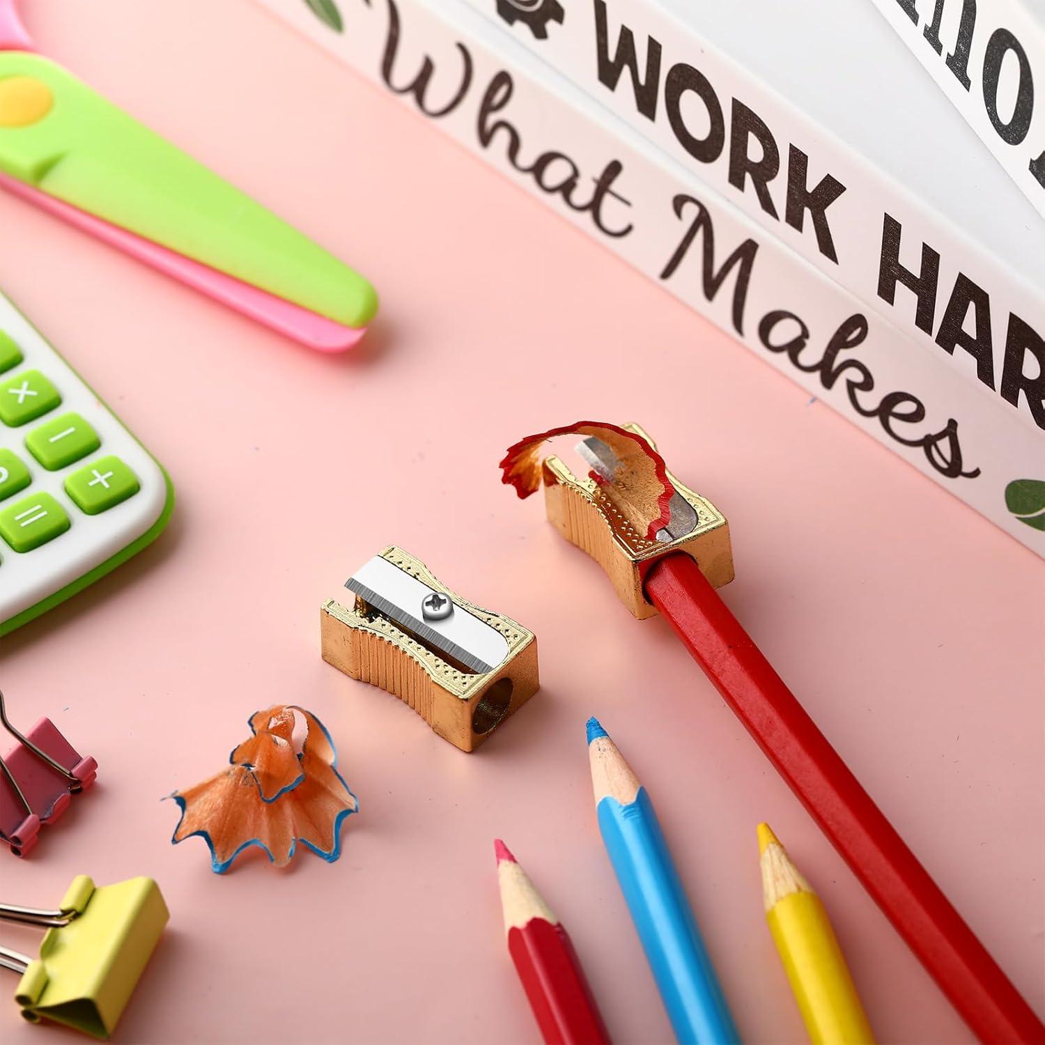 Sacapuntas Manuales Frienda 48 Pack Metal Oro Afilador