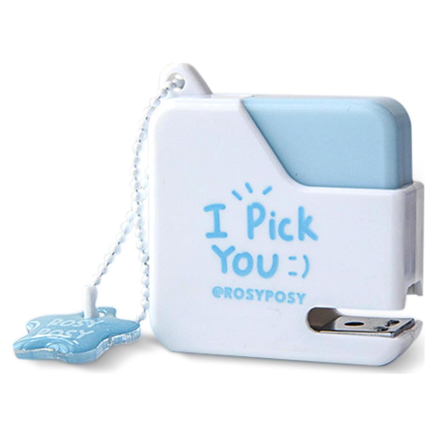 Mini Grapadora TECHPLUS Azul con 40 Grapas - Compacta y Bonita