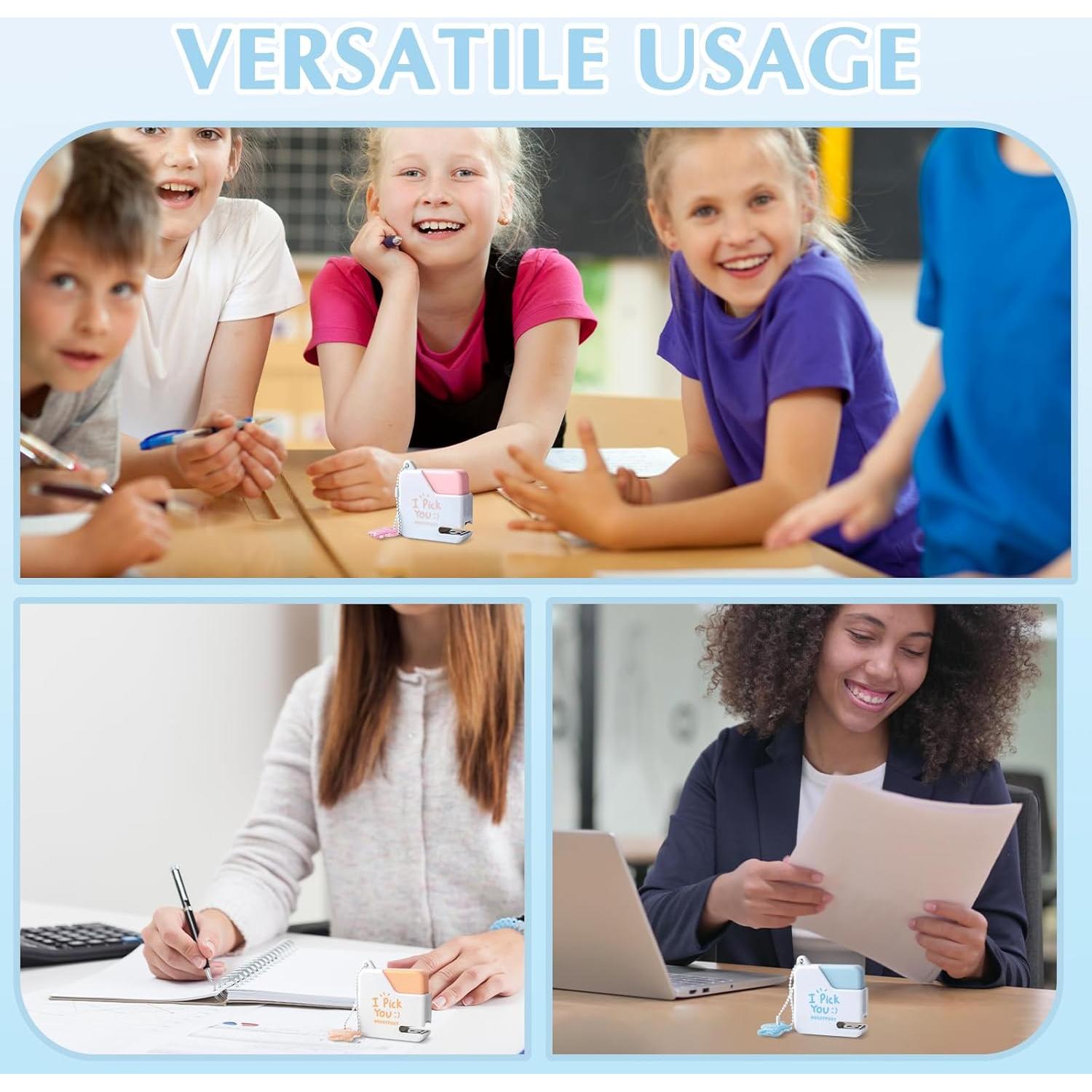 Mini Grapadora TECHPLUS Azul con 40 Grapas - Compacta y Bonita