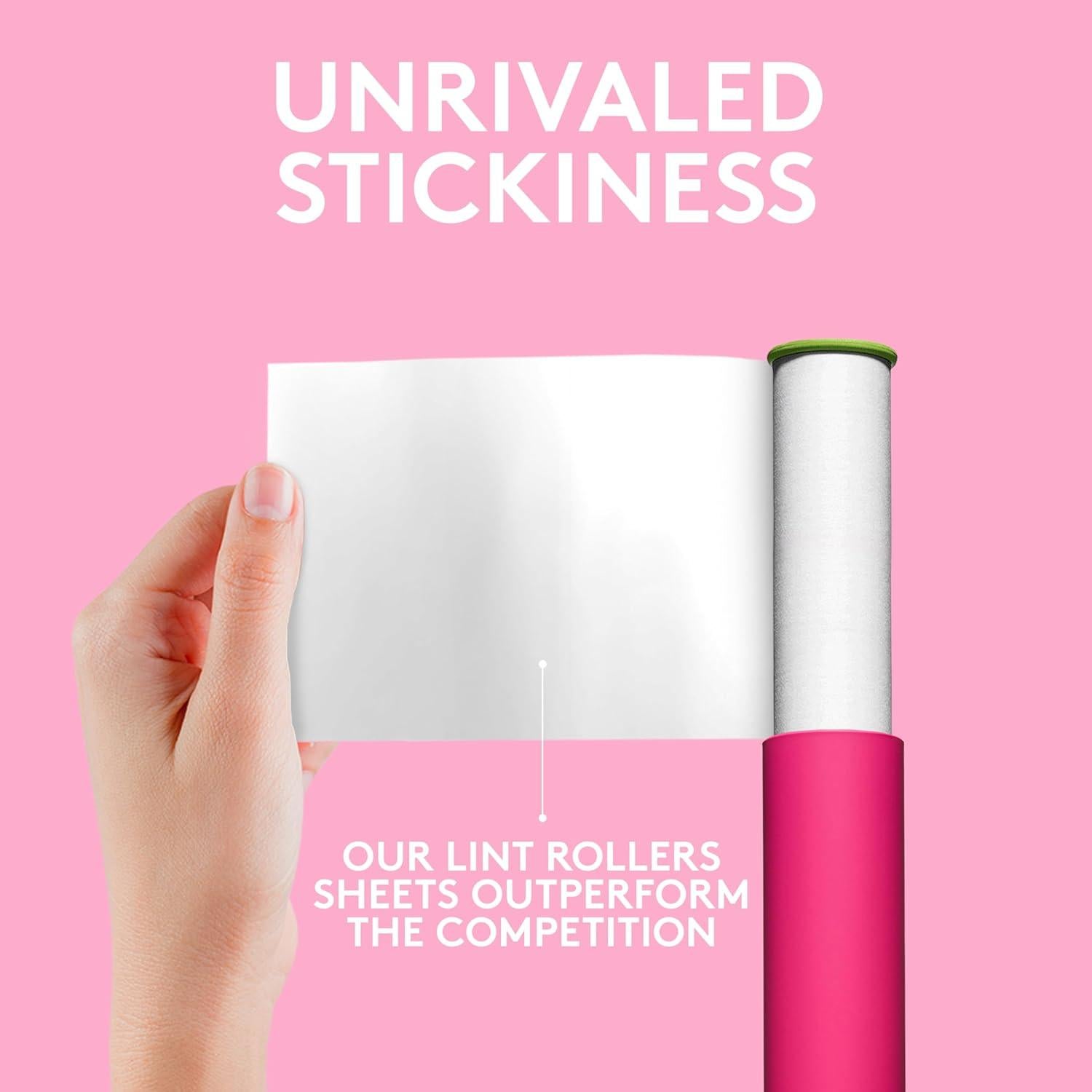 Rodillo Quitapelusas Mini Flint Rosa 90 Hojas Extra Pegajosas