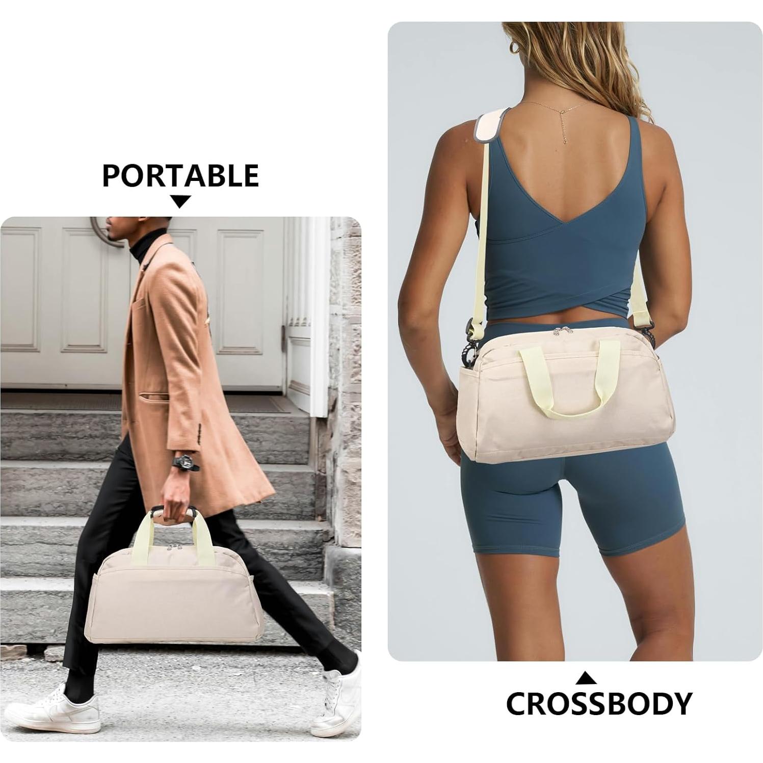 Bolsa de gimnasio mini tipo duffel ITU609 Beige 35.56x20.32cm