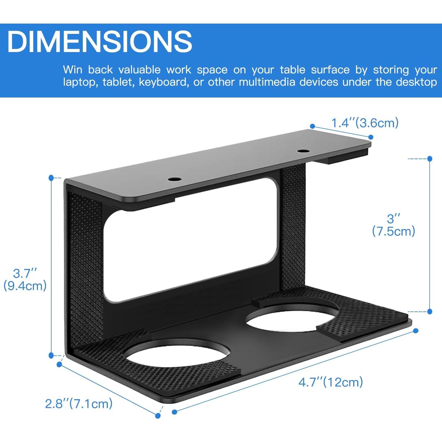 Soporte Bajo Escritorio para Laptop Teridokor 3" Aluminio Negro