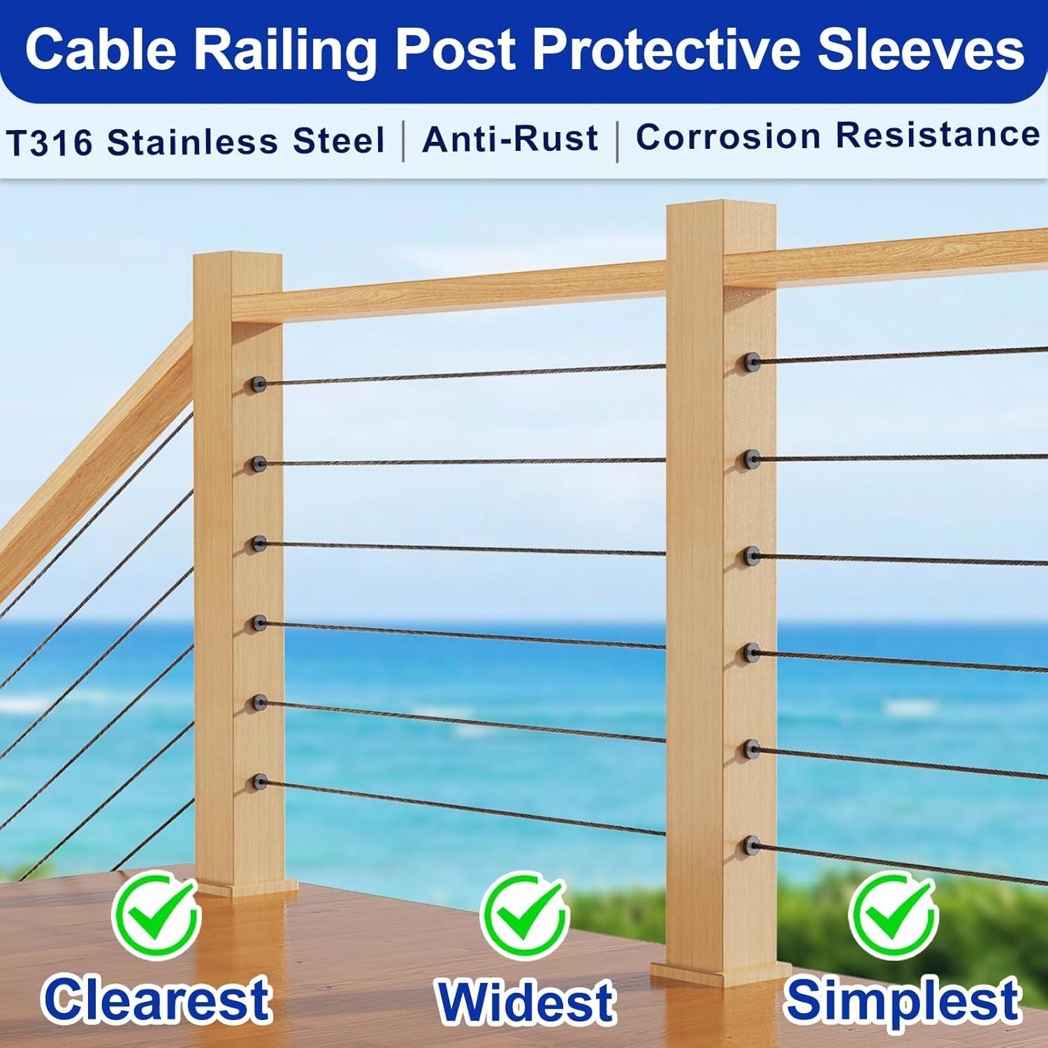 Protector de Cable de Railing Negro Steel DN Mate 50 Pcs 1/8"