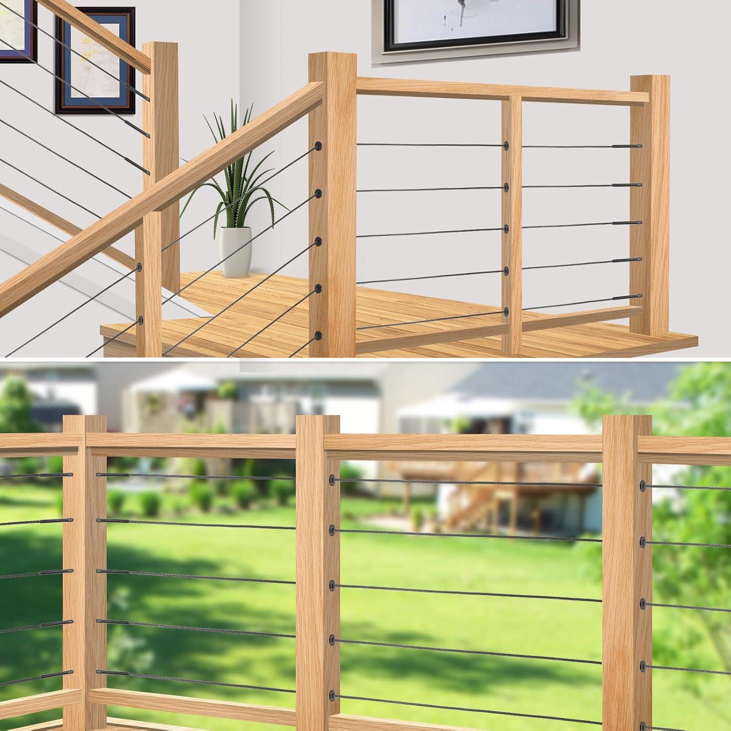 Protector de Cable de Railing Negro Steel DN Mate 50 Pcs 1/8"