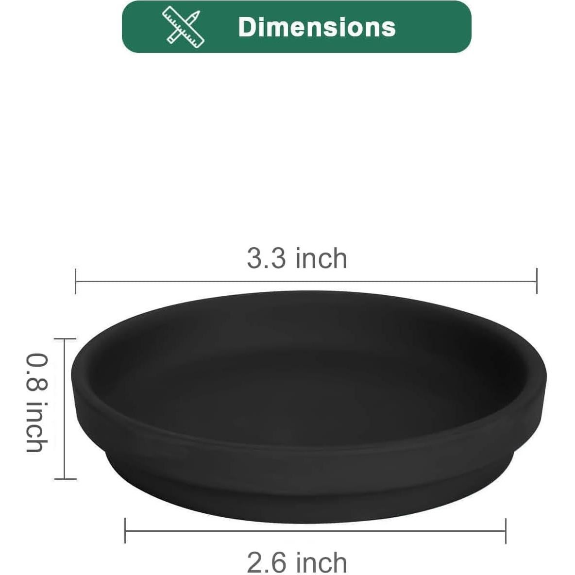 Vensovo Platillos de Terracota Negros 3" - 12 Pcs para Macetas