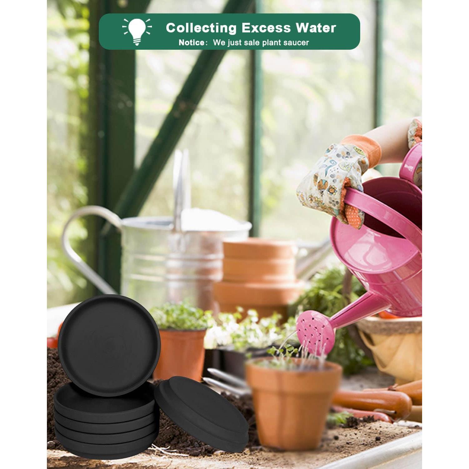 Vensovo Platillos de Terracota Negros 3" - 12 Pcs para Macetas