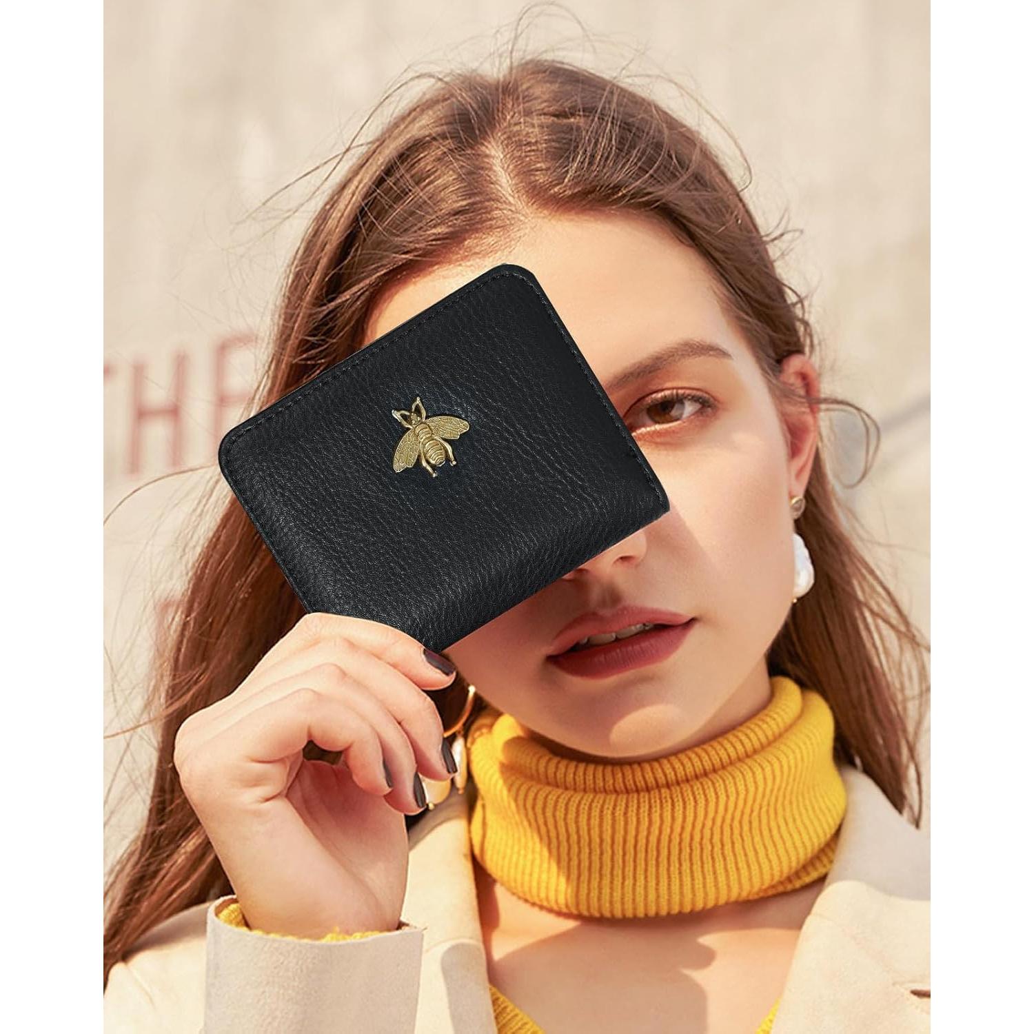 Billetera Portatarjetas Bistup para Mujeres Cuero RFID Abeja