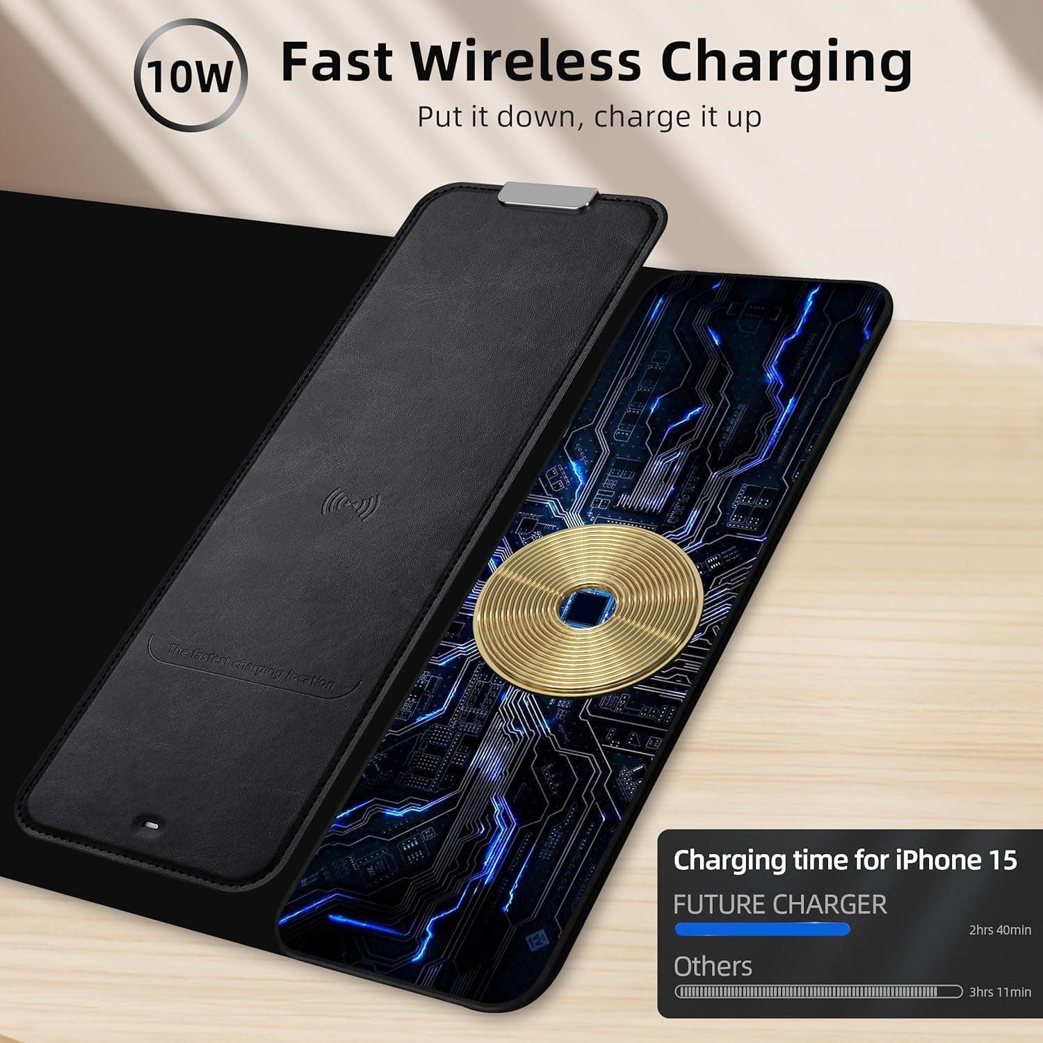 Alfombrilla de Ratón Inalámbrica Cargador Futuro 80x30cm Negra