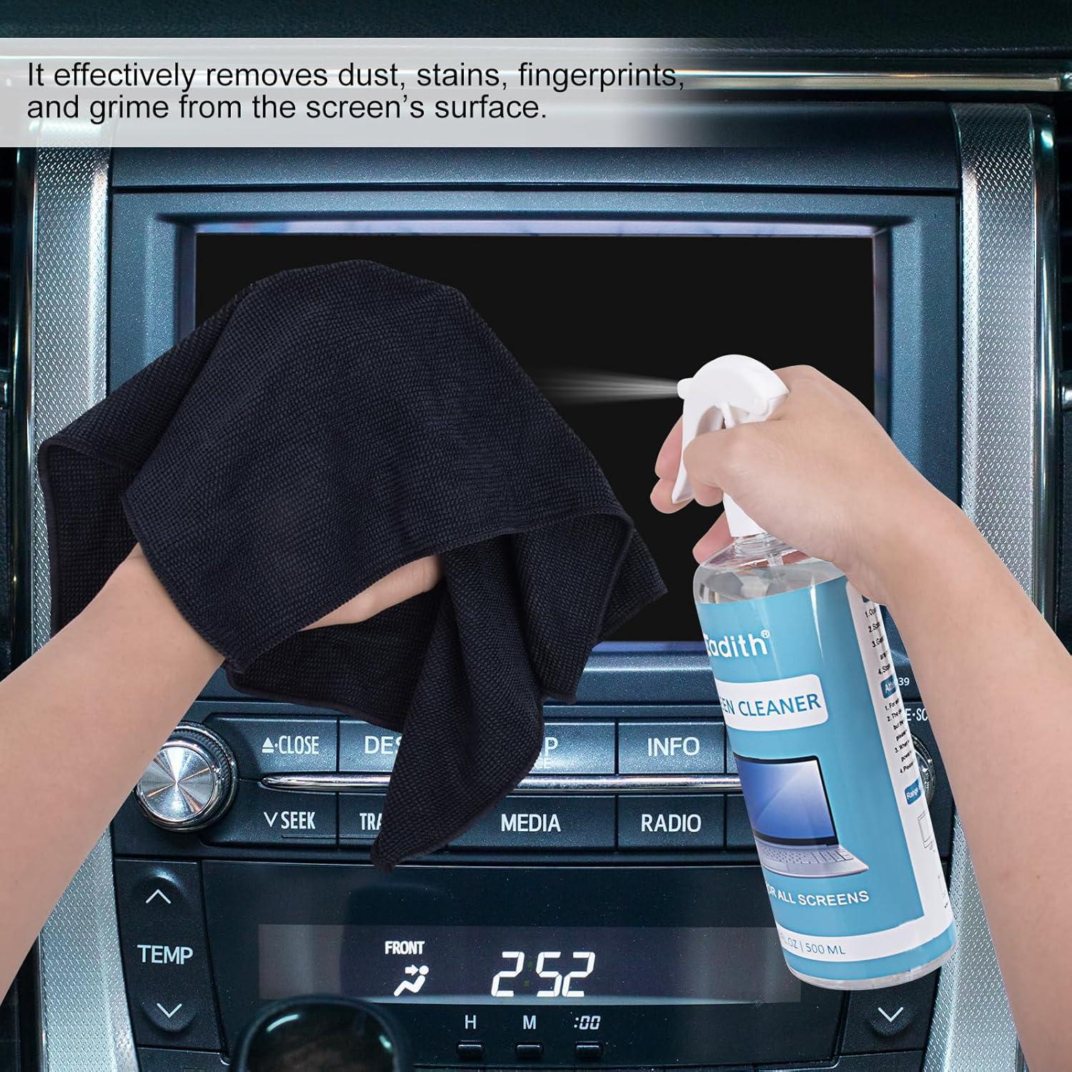 Kit de Limpieza de Pantallas Cadith 500ml con Paños Microfibra