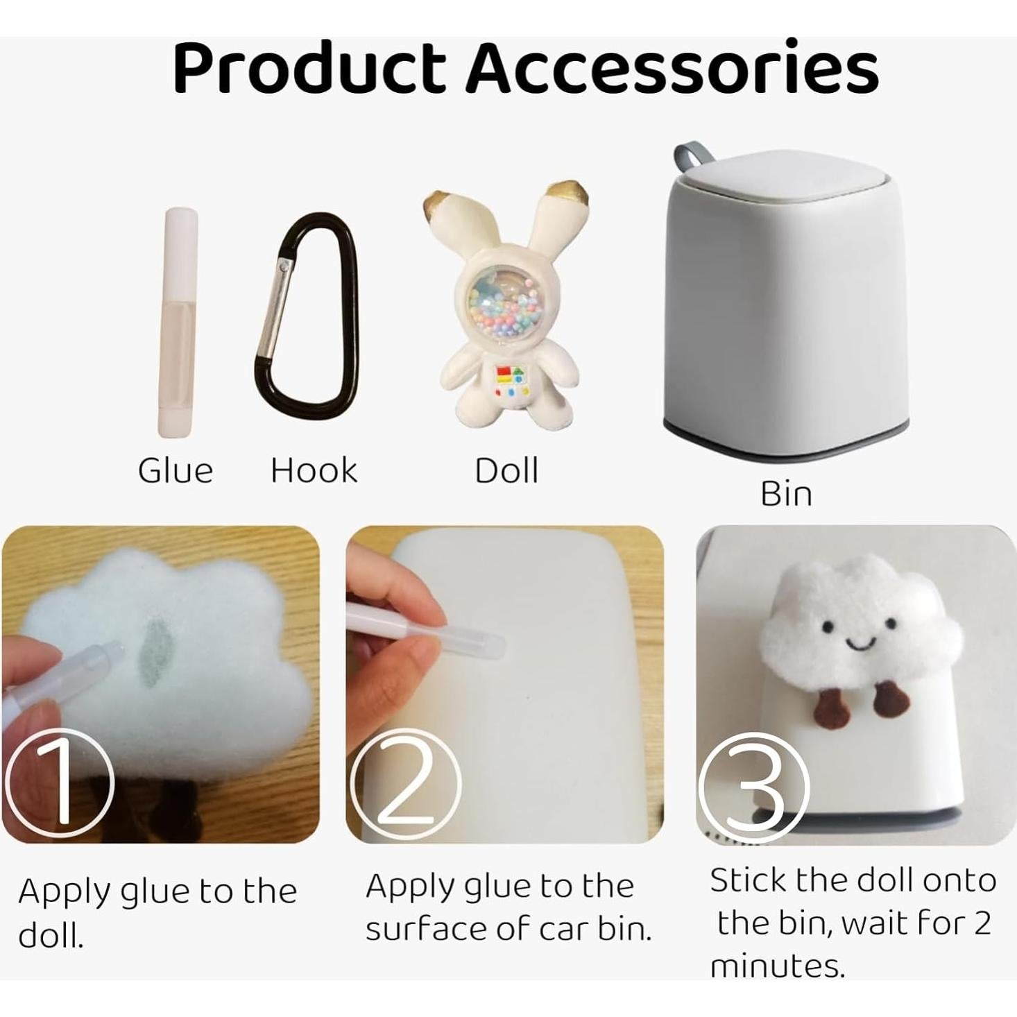 Basurero de Coche Zigihos Conejo Aéreo Kawaii 1.36kg