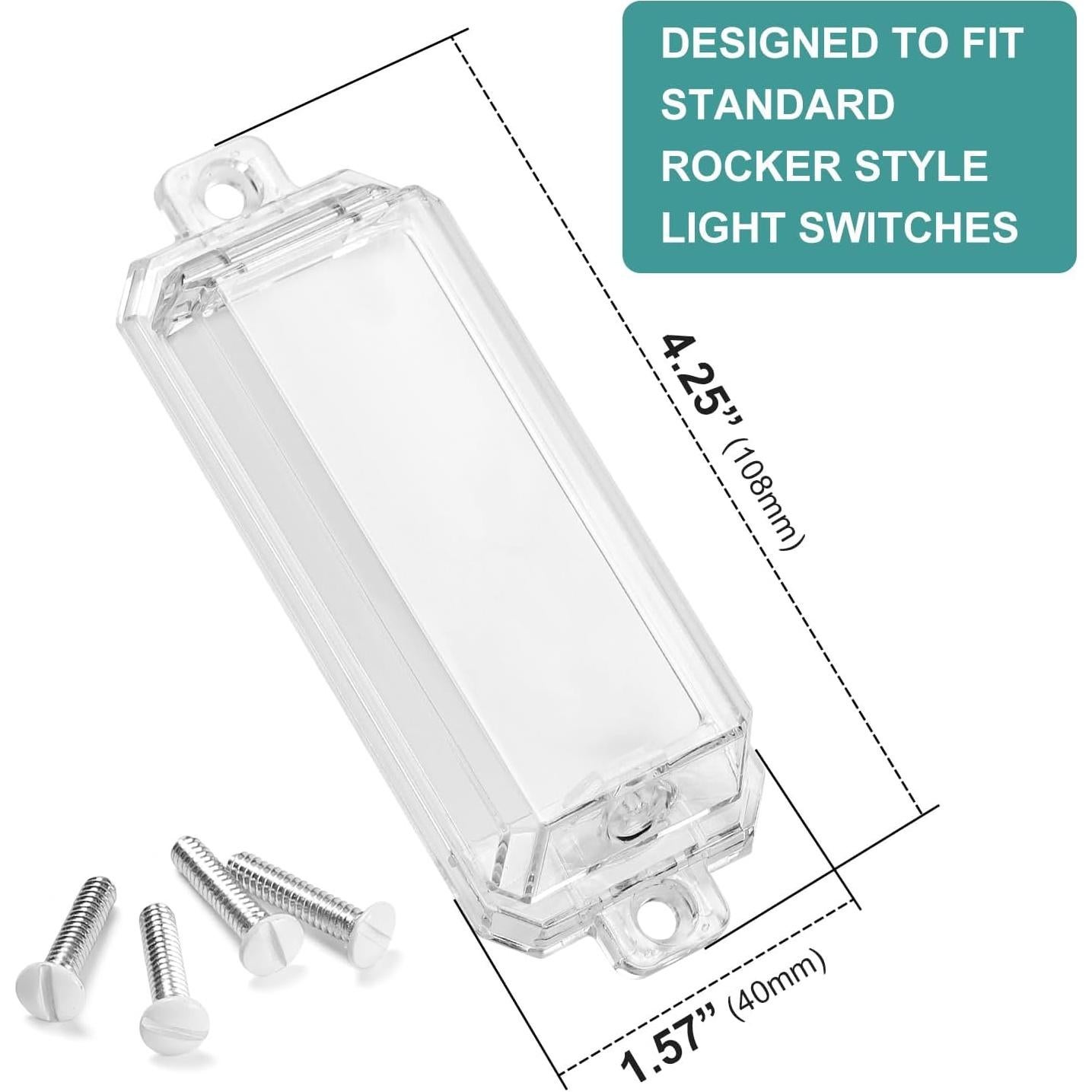 Protector de Interruptor de Luz CLYMENE Estilo Rocker Transparente 2 Pz