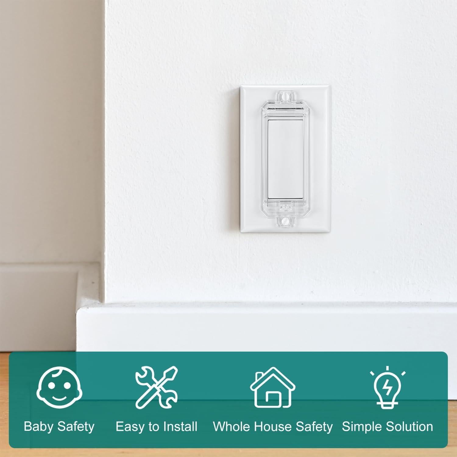 Protector de Interruptor de Luz CLYMENE Estilo Rocker Transparente 2 Pz