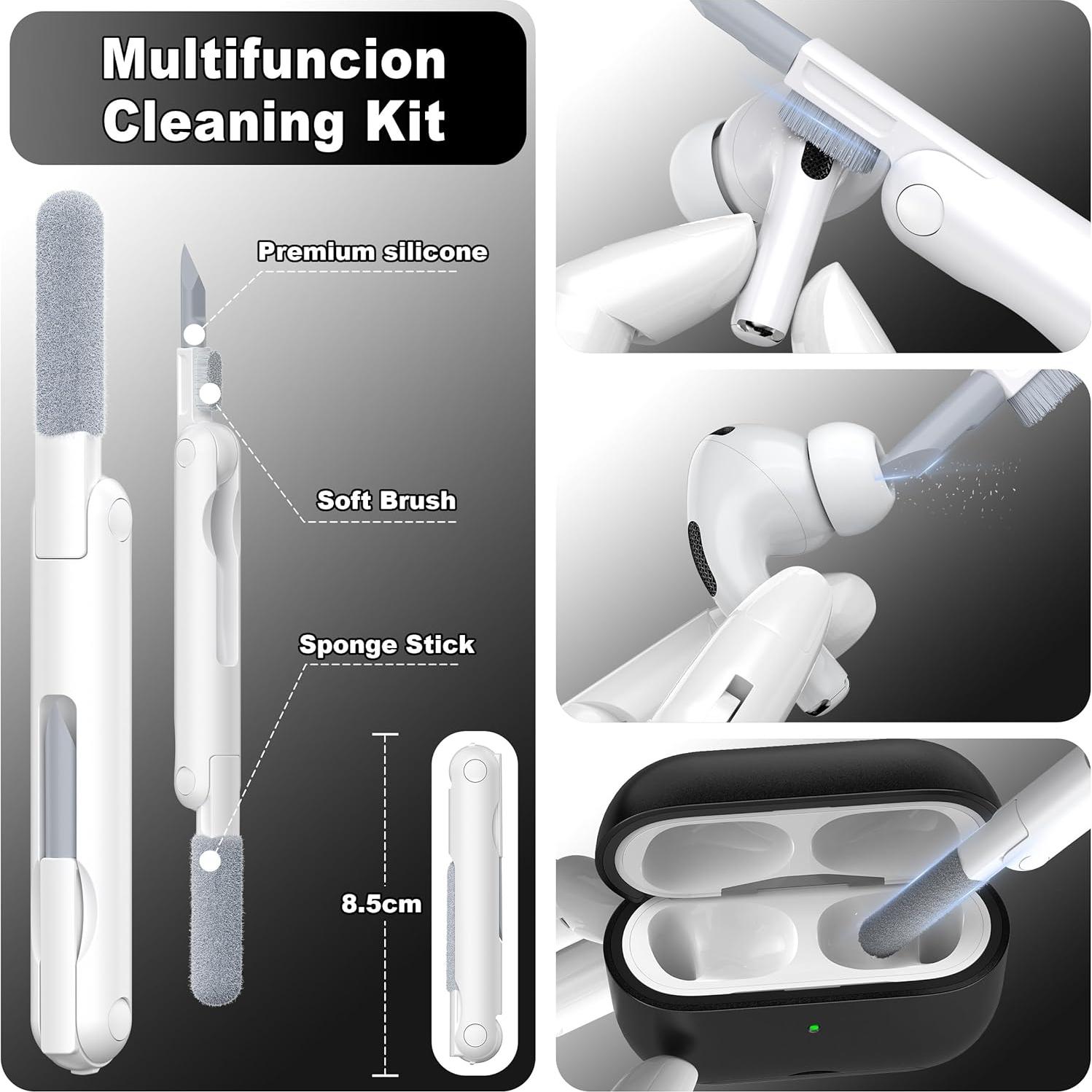 Funda para AirPods Pro 2da/1ra Gen MHYALUDO Negra con Soporte