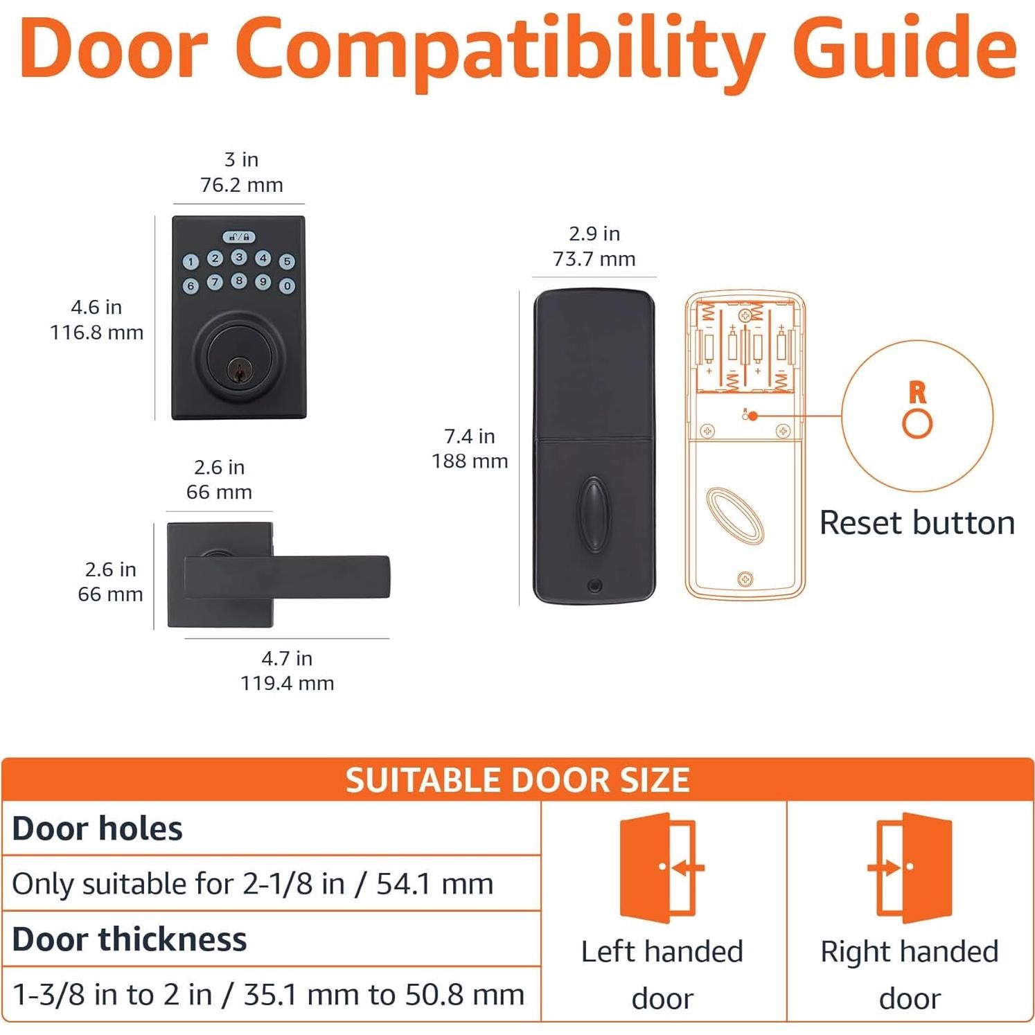 Cerradura Electrónica Amazon Basics con Teclado - Negro Mate
