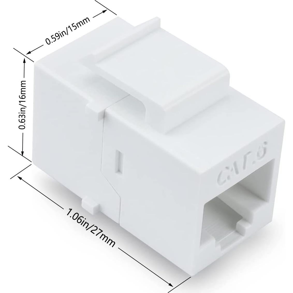 Conectores RJ45 Keystone Hembra a Hembra Cat6 VICTEK - Paquete de 10