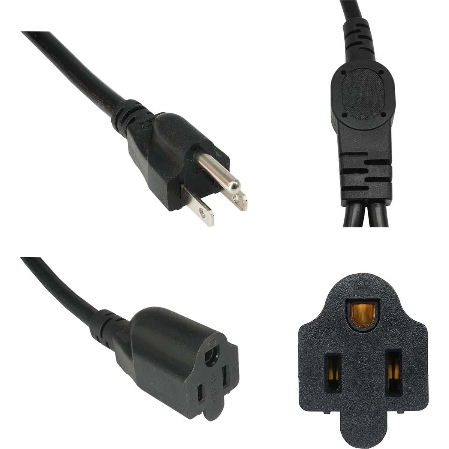 Cable Divisor de Potencia 1 a 2 Musunpara 1.5m 16AWG Negro