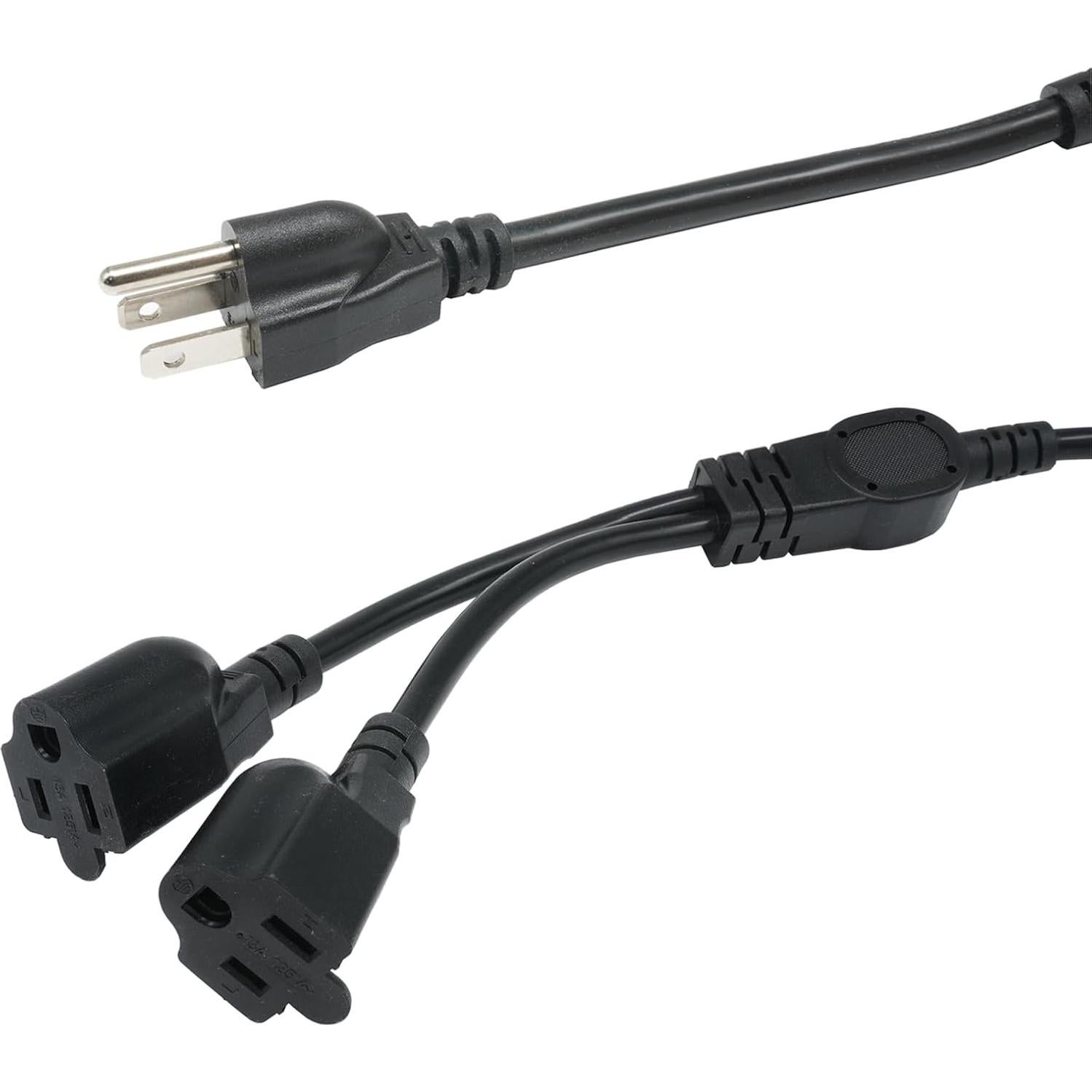 Cable Divisor de Potencia 1 a 2 Musunpara 1.5m 16AWG Negro
