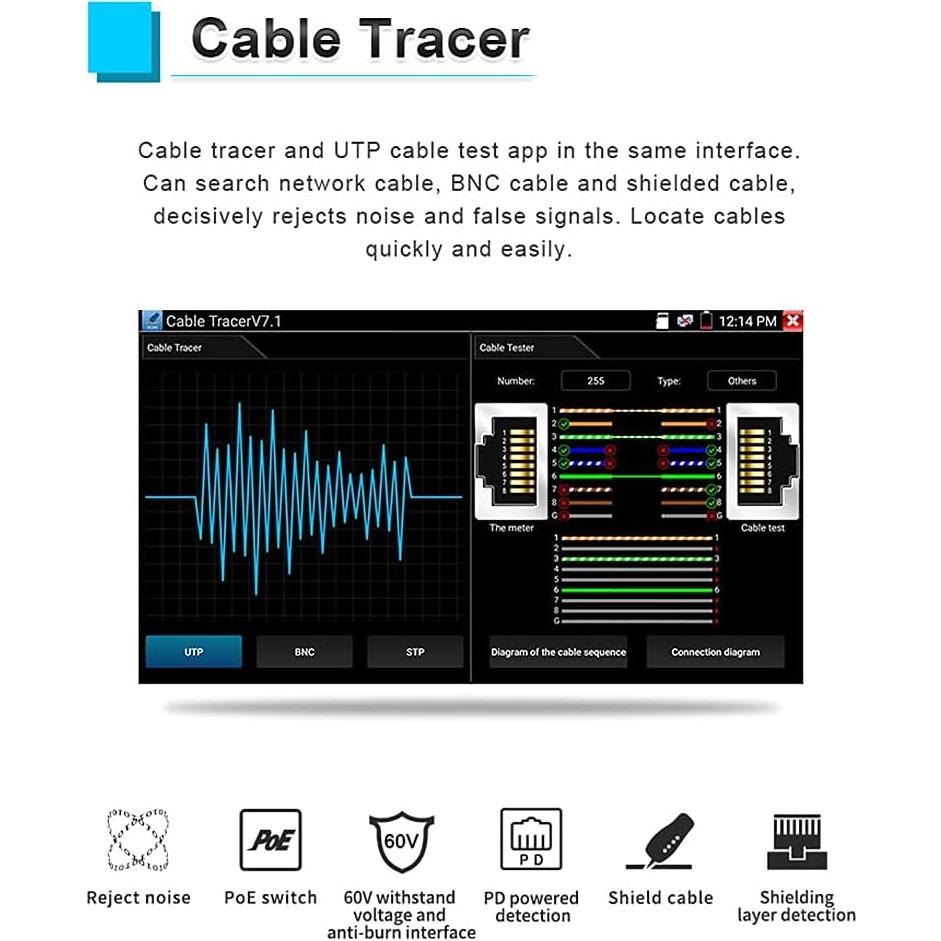 Probador CCTV PEGATISAN IPC-5200 Plus 5.4" Pantalla Táctil